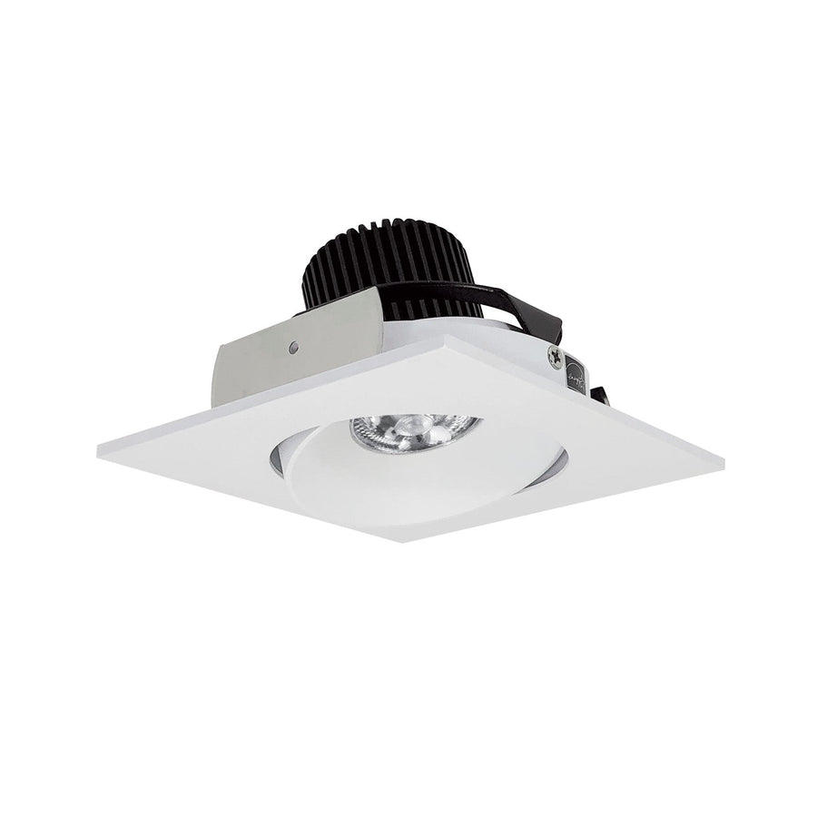 Nora NIO-4SC40QMPW 4 inch Iolite LED Square Adjustable Cone Reflector, 10-Degree Optic, 800lm / 12W, 4000K, Matte Powder White Reflector / Matte Powder White Flange
