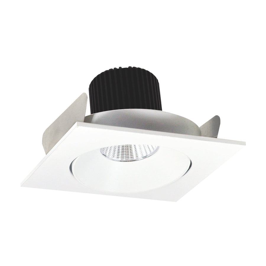 Nora NIO-4SCCDXMPW/HL 4 inch Iolite LED Square Adjustable Cone Reflector, 1500lm/2000lm/2500lm (varies by housing), Comfort Dim, Matte Powder White Reflector / Matte Powder White Flange