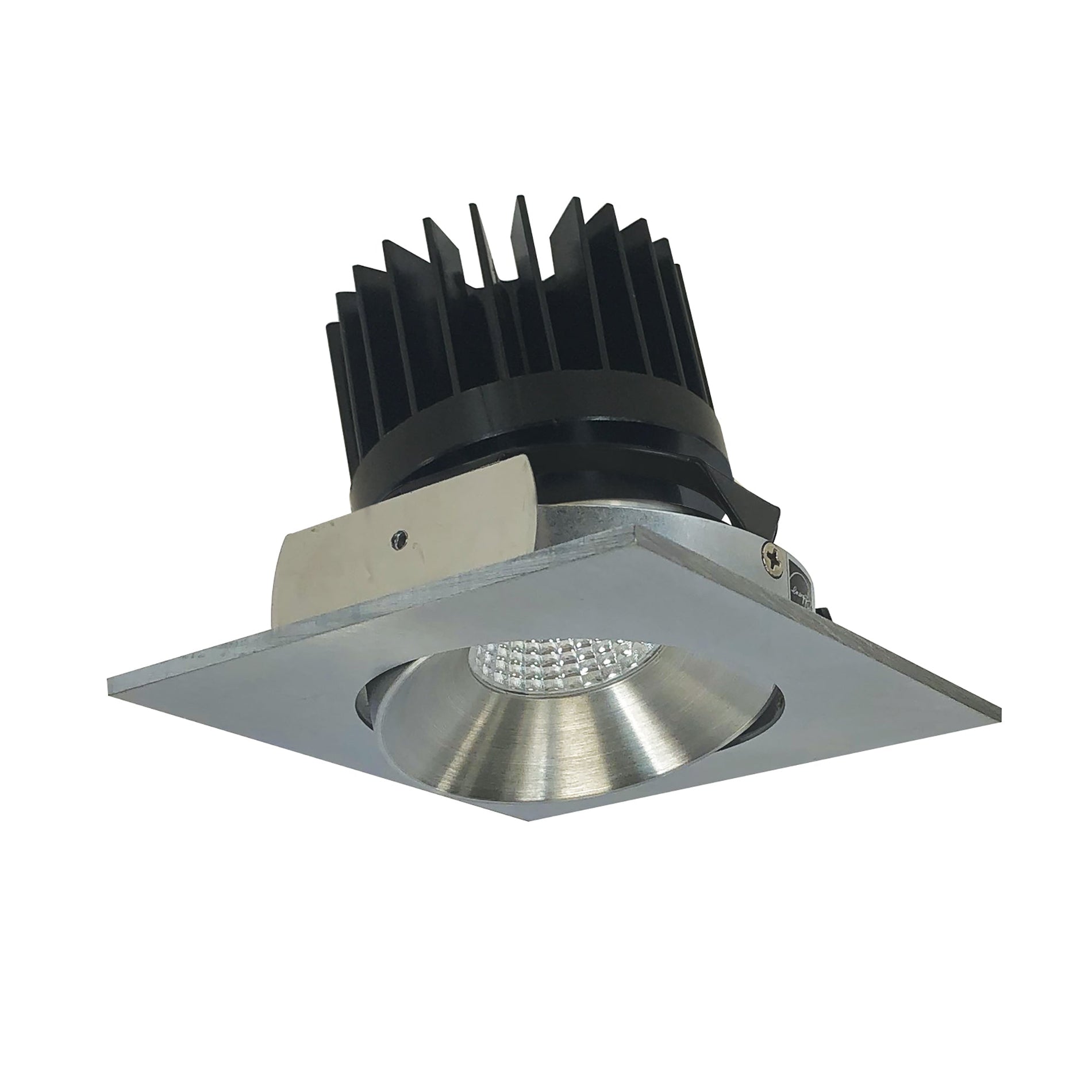 Nora NIO-4SC40XNN/HL 4 inch Iolite LED Square Adjustable Cone Reflector, 1500lm/2000lm/2500lm (varies by housing), 4000K, Natural Metal Reflector / Natural Metal Flange