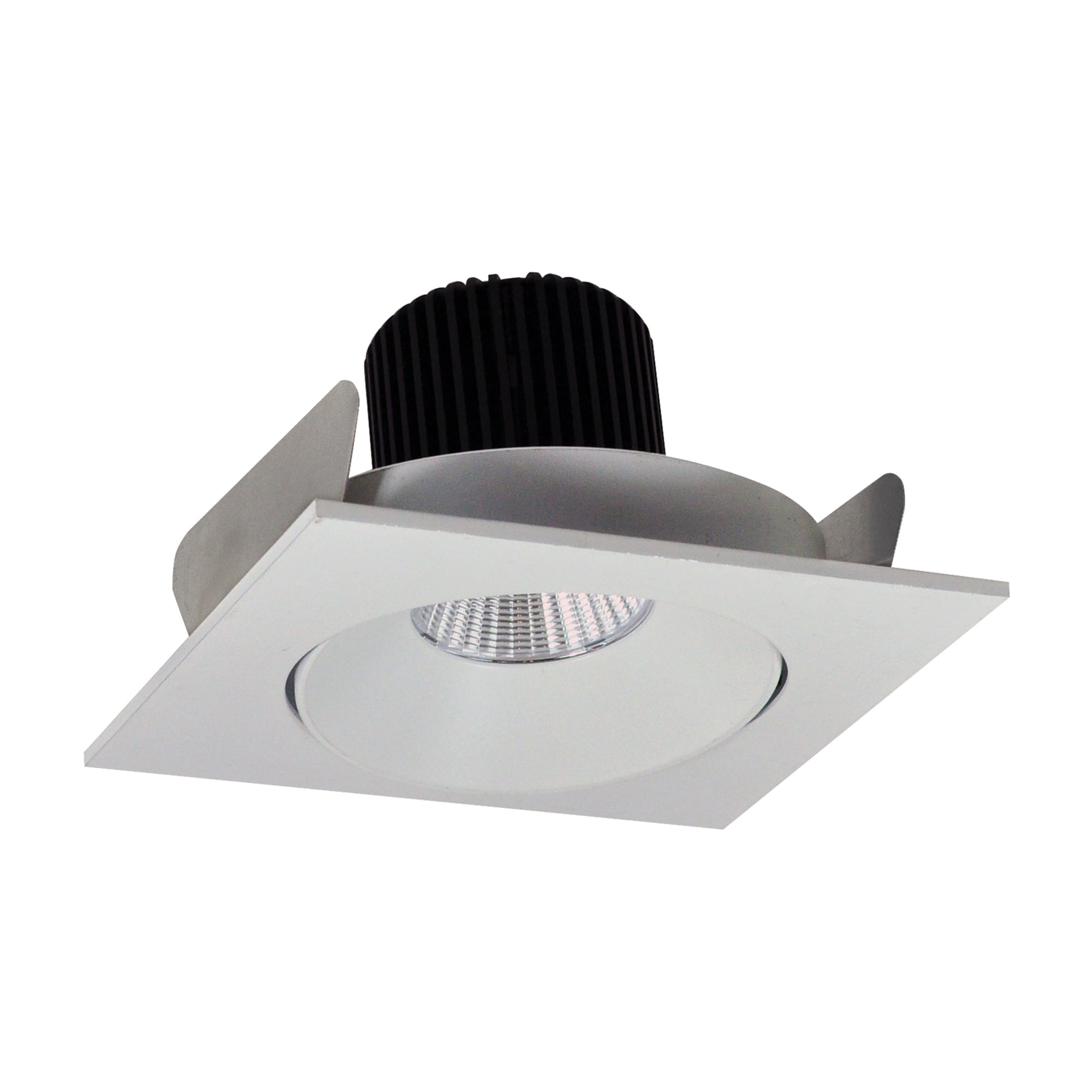 Nora NIO-4SC27XWW/10 4 inch Iolite LED Square Adjustable Cone Reflector, 1000lm / 14W, 2700K, White Reflector / White Flange
