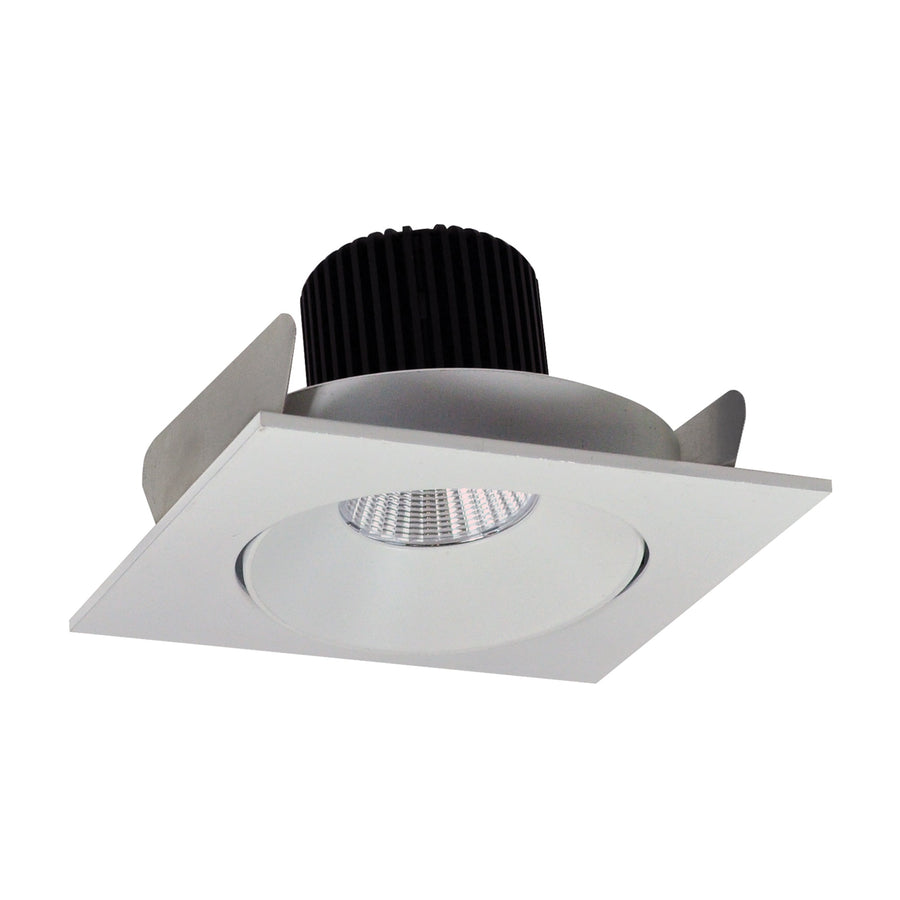 Nora NIO-4SCCDXWW/HL 4 inch Iolite LED Square Adjustable Cone Reflector, 1500lm/2000lm/2500lm (varies by housing), Comfort Dim, White Reflector / White Flange