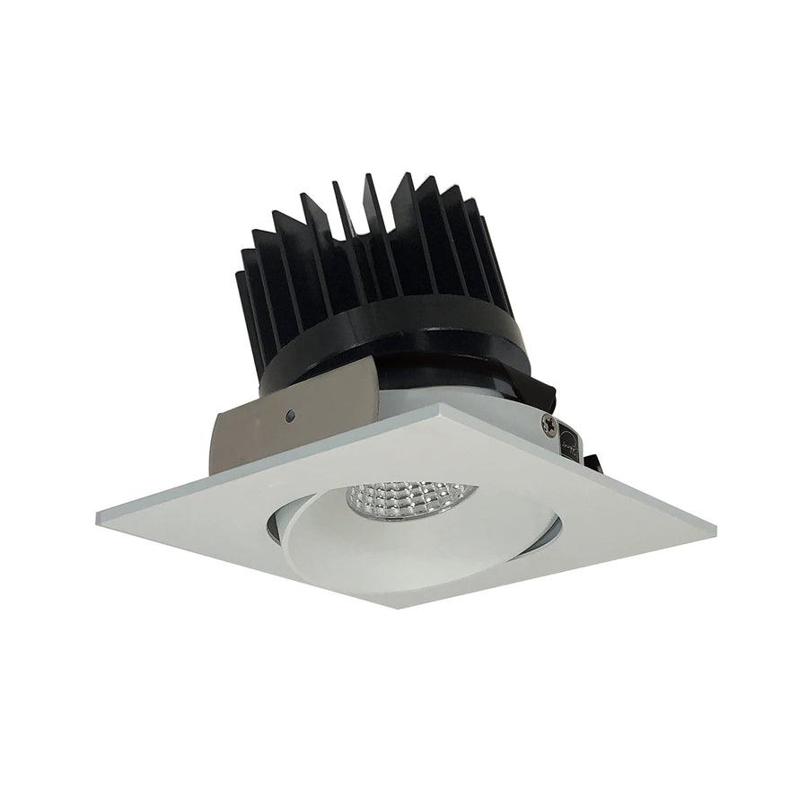 Nora NIO-4SD27QBB 4 inch Iolite LED Square Adjustable Reflector with Round Aperture, 10-Degree Optic, 800lm / 12W, 2700K, Black Reflector / Black Flange