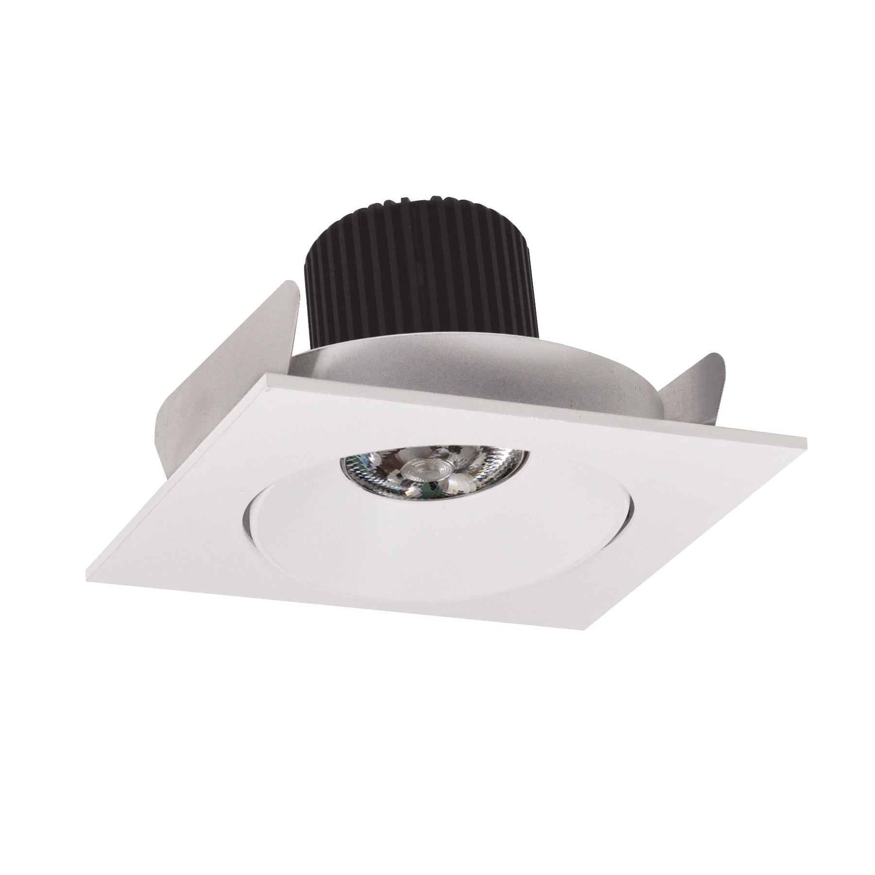 Nora NIO-4SC30QWW 4 inch Iolite LED Square Adjustable Cone Reflector, 10-Degree Optic, 800lm / 12W, 3000K, White Reflector / White Flange