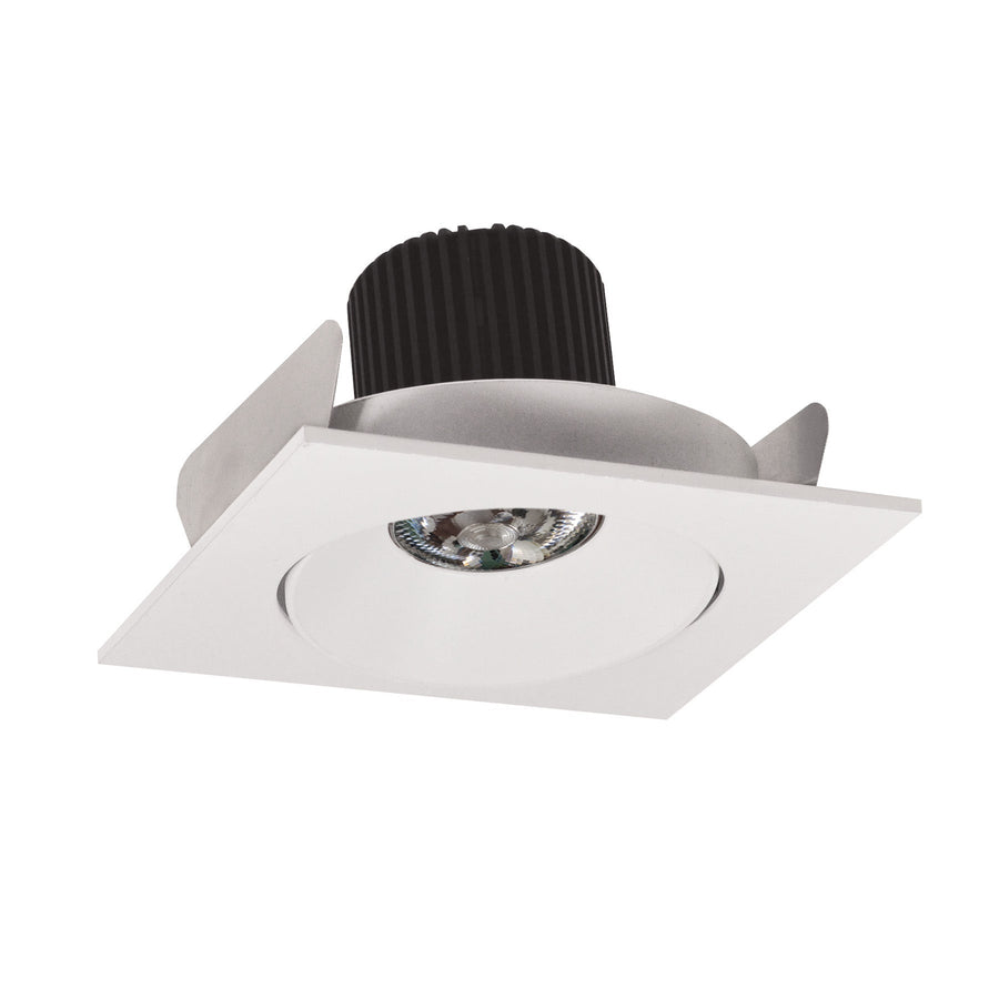 Nora NIO-4SC40QWW 4 inch Iolite LED Square Adjustable Cone Reflector, 10-Degree Optic, 800lm / 12W, 4000K, White Reflector / White Flange
