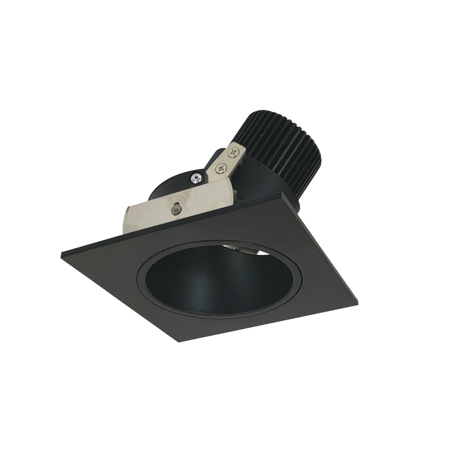 Nora NIO-4SD30XBB/10 4 inch Iolite LED Square Adjustable Reflector with Round Aperture, 1000lm / 14W, 3000K, Black Reflector / Black Flange