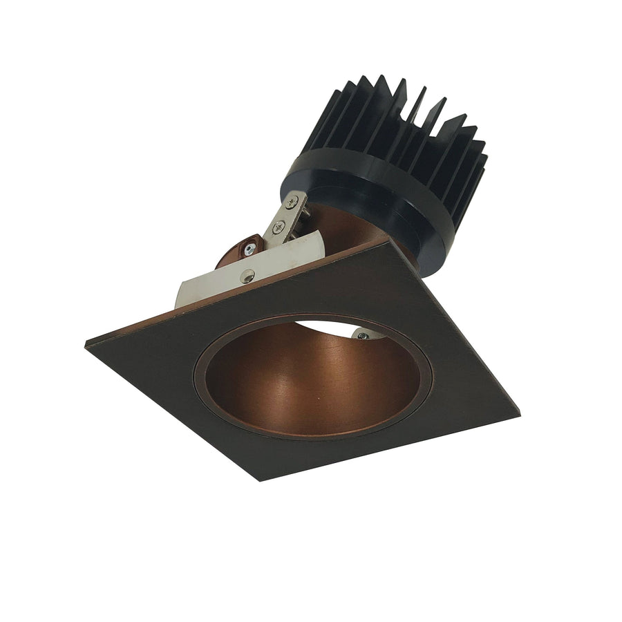 Nora NIO-4SDCDXBZ/HL 4 inch Iolite LED Square Adjustable Reflector with Round Aperture, 1500lm/2000lm (varies by housing), Comfort Dim, Bronze Reflector / Bronze Flange
