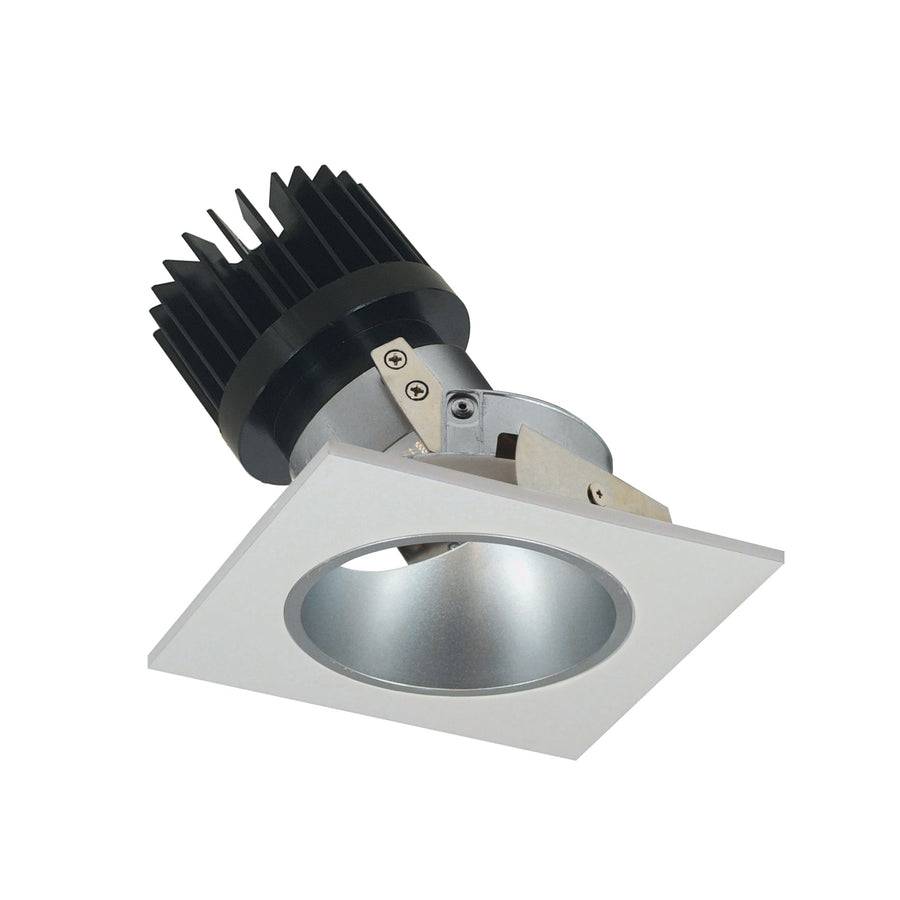 Nora NIO-4SD50XHW/HL 4 inch Iolite LED Square Adjustable Reflector with Round Aperture, 1500lm/2000lm (varies by housing), 5000K, Haze Reflector / White Flange