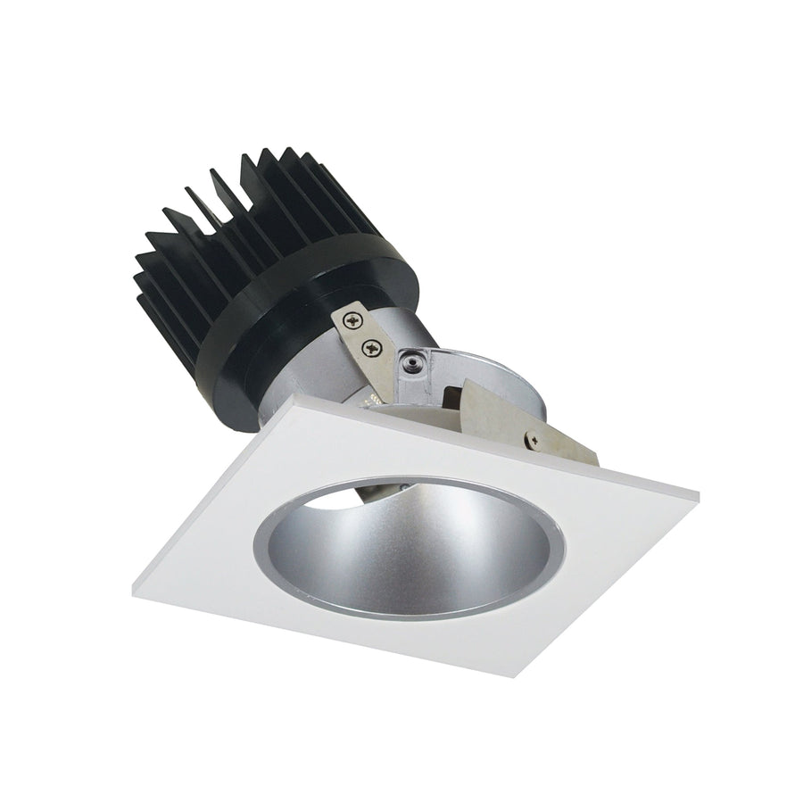 Nora NIO-4SD40XHZMPW/HL 4 inch Iolite LED Square Adjustable Reflector with Round Aperture, 1500lm/2000lm (varies by housing), 4000K, Haze Reflector / Matte Powder White Flange