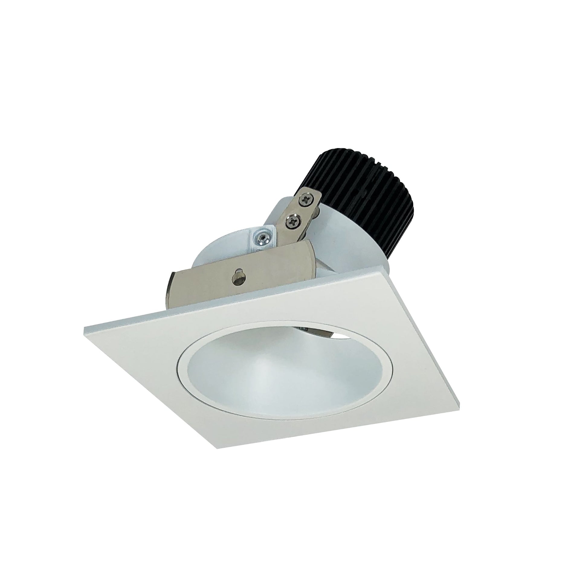 Nora NIO-4SD40XMPW/10 4 inch Iolite LED Square Adjustable Reflector with Round Aperture, 1000lm / 14W, 4000K, Matte Powder White Reflector / Matte Powder White Flange