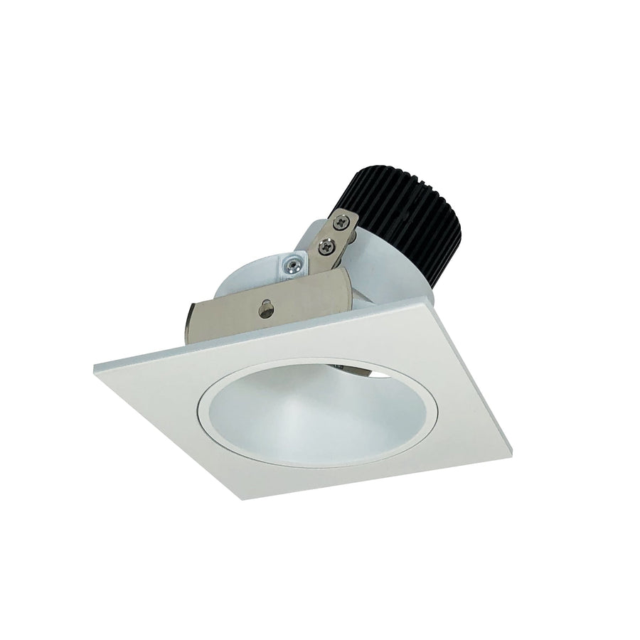 Nora NIO-4SD40XMPW/10 4 inch Iolite LED Square Adjustable Reflector with Round Aperture, 1000lm / 14W, 4000K, Matte Powder White Reflector / Matte Powder White Flange
