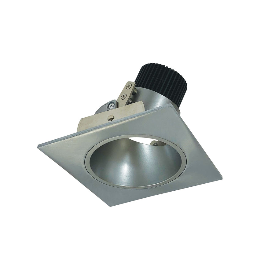 Nora NIO-4SD30QNN 4 inch Iolite LED Square Adjustable Reflector with Round Aperture, 10-Degree Optic, 800lm / 12W, 3000K, Natural Metal Reflector / Natural Metal Flange