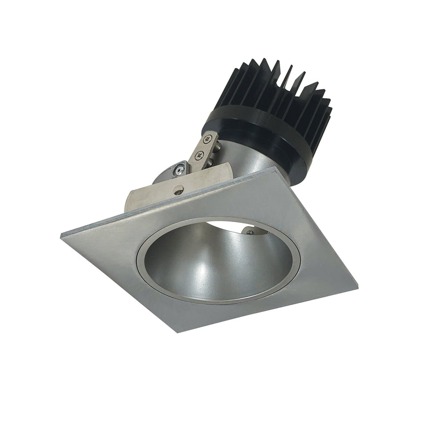 Nora NIO-4SD50XNN/HL 4 inch Iolite LED Square Adjustable Reflector with Round Aperture, 1500lm/2000lm (varies by housing), 5000K, Natural Metal Reflector / Natural Metal Flange