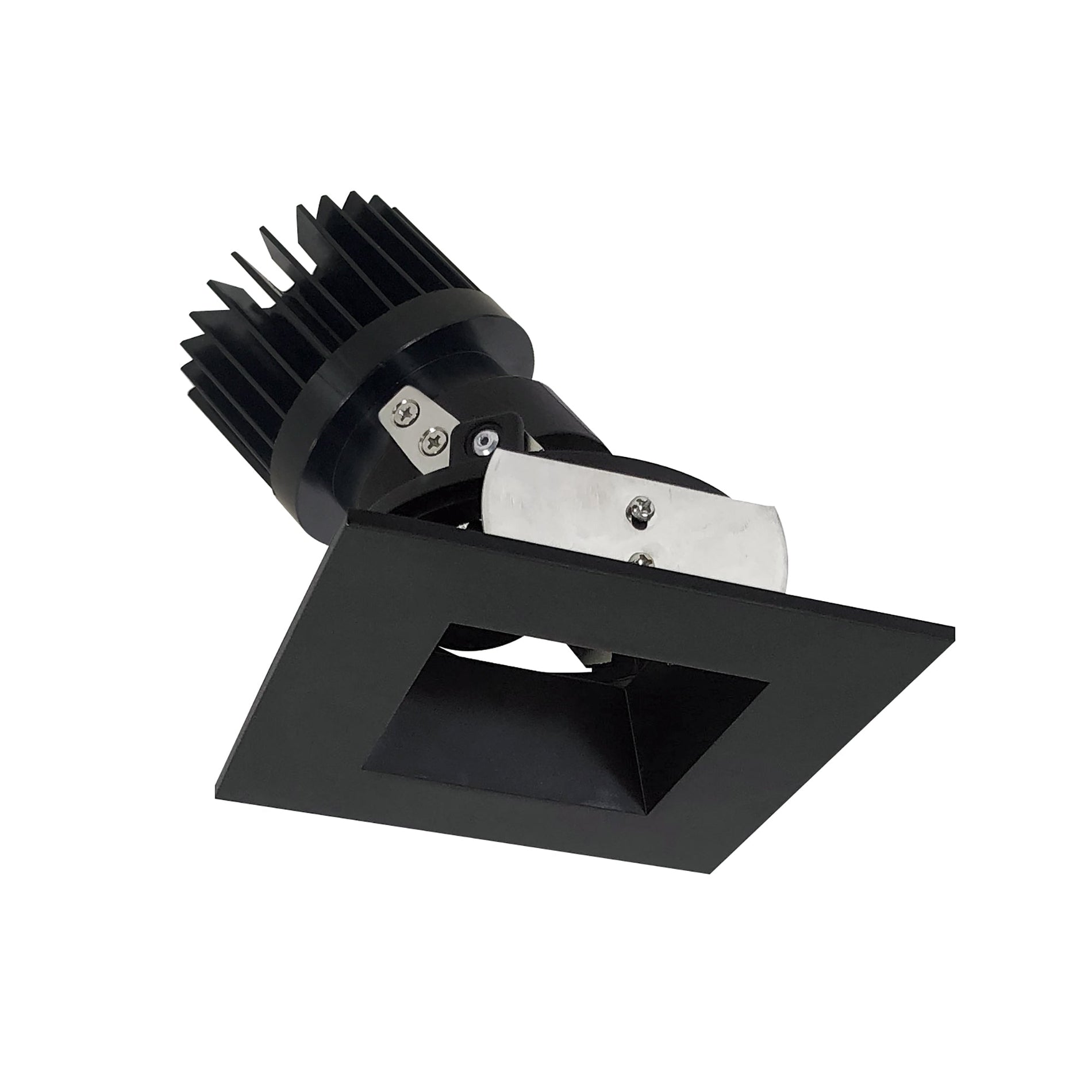 Nora NIO-4SDSQ30XBB/HL 4 inch Iolite LED Square Adjustable Reflector with Square Aperture, 1500lm/2000lm (varies by housing), 3000K, Black Reflector / Black Flange