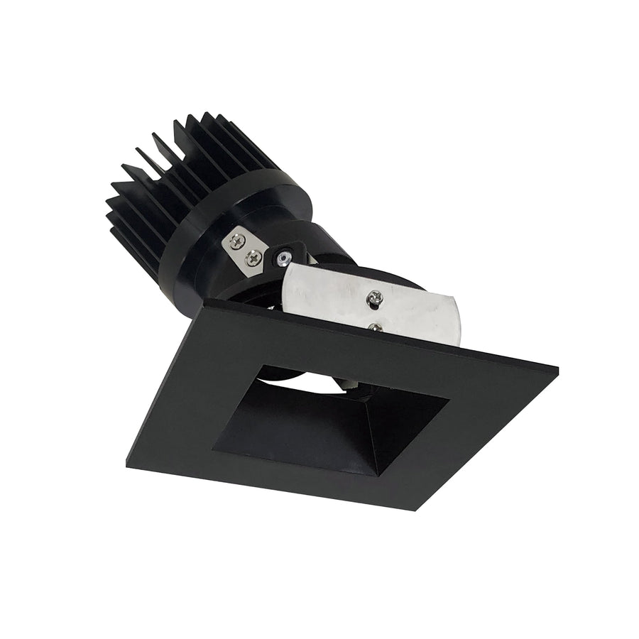 Nora NIO-4SDSQ50XBB/HL 4 inch Iolite LED Square Adjustable Reflector with Square Aperture, 1500lm/2000lm (varies by housing), 5000K, Black Reflector / Black Flange