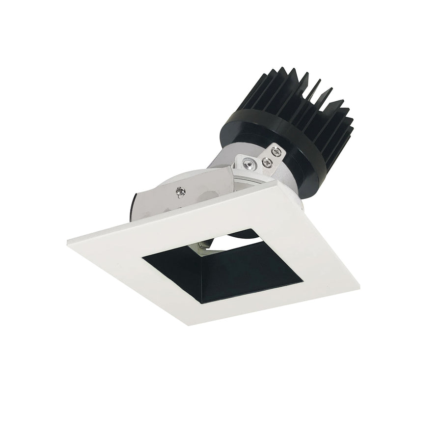 Nora NIO-4SDSQCDXBW/HL 4 inch Iolite LED Square Adjustable Reflector with Square Aperture, 1500lm/2000lm (varies by housing), Comfort Dim, Black Reflector / White Flange