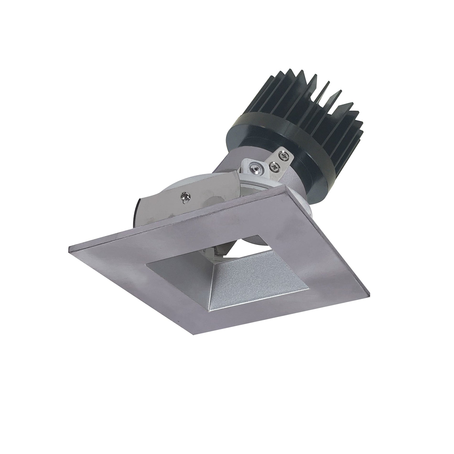 Nora NIO-4SDSQ35XHN/HL 4 inch Iolite LED Square Adjustable Reflector with Square Aperture, 1500lm/2000lm (varies by housing), 3500K, Haze Reflector / Natural Metal Flange