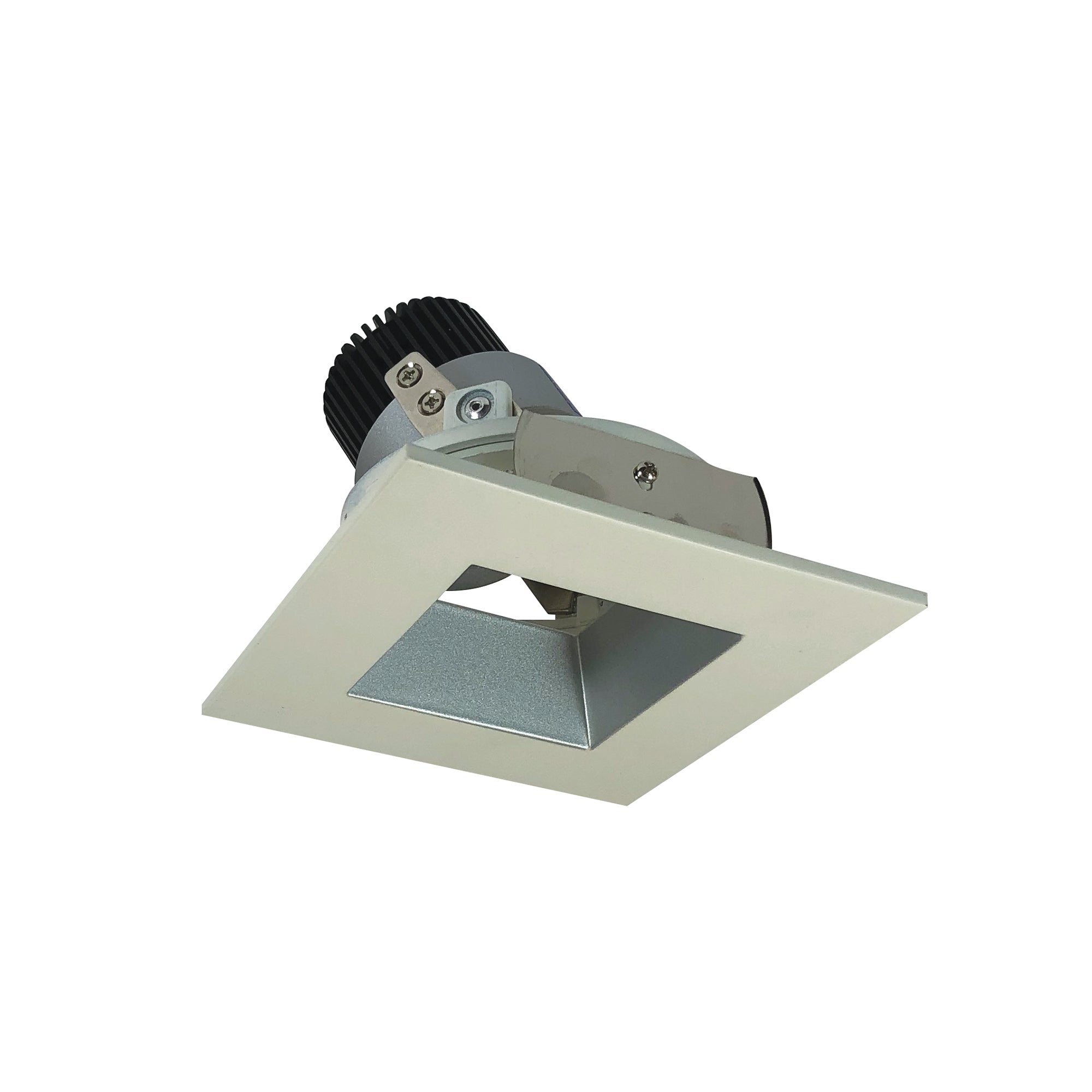 Nora NIO-4SDSQ30QHW 4 inch Iolite LED Square Adjustable Reflector with Square Aperture, 10-Degree Optic, 800lm / 12W, 3000K, Haze Reflector / White Flange