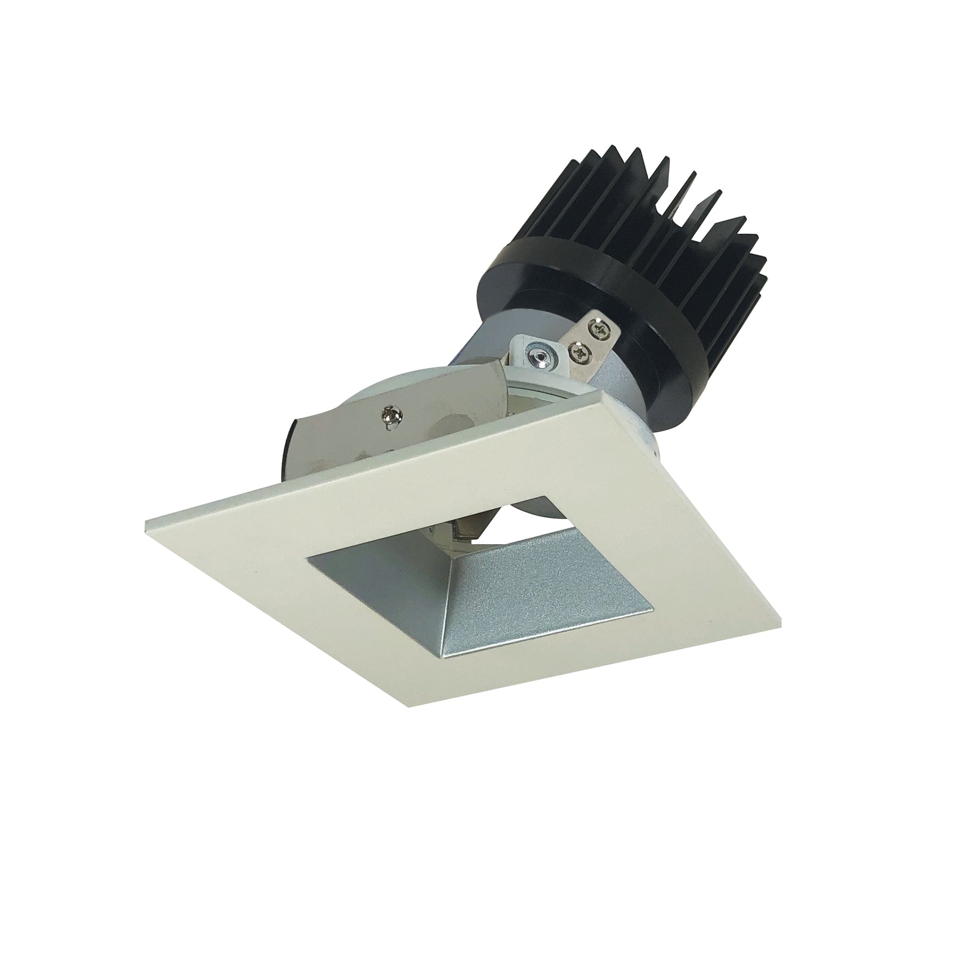 Nora NIO-4SDSQ40XHW/HL 4 inch Iolite LED Square Adjustable Reflector with Square Aperture, 1500lm/2000lm (varies by housing), 4000K, Haze Reflector / White Flange