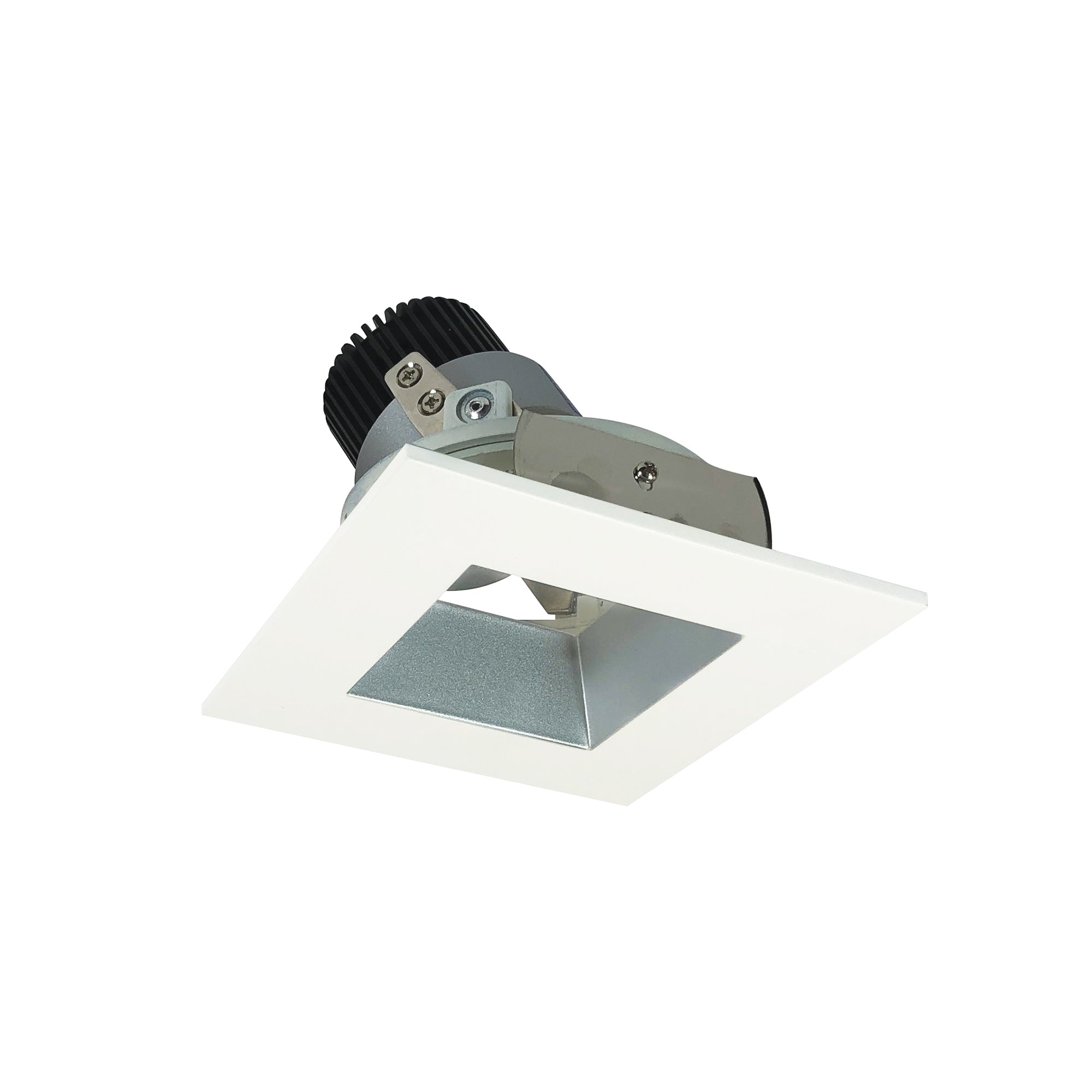 Nora NIO-4SDSQ27XHZMPW/10 4 inch Iolite LED Square Adjustable Reflector with Square Aperture, 1000lm / 14W, 2700K, Haze Reflector / Matte Powder White Flange