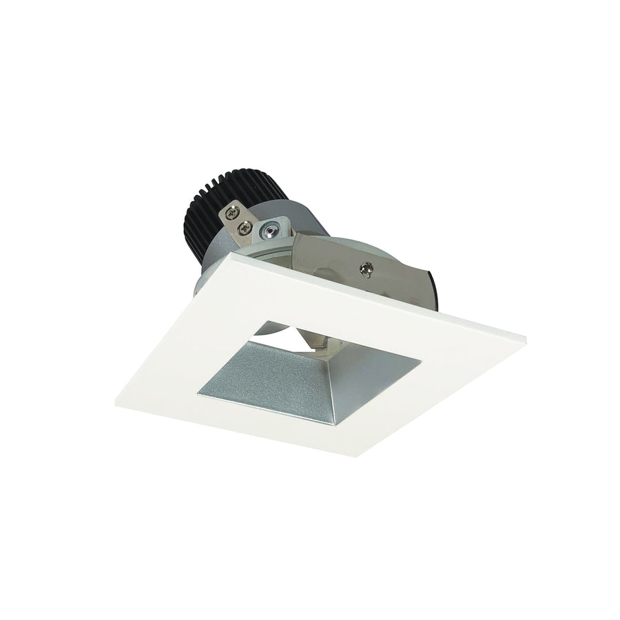 Nora NIO-4SDSQ50XHZMPW 4 inch Iolite LED Square Adjustable Reflector with Square Aperture, 800lm / 14W, 5000K, Haze Reflector / Matte Powder White Flange
