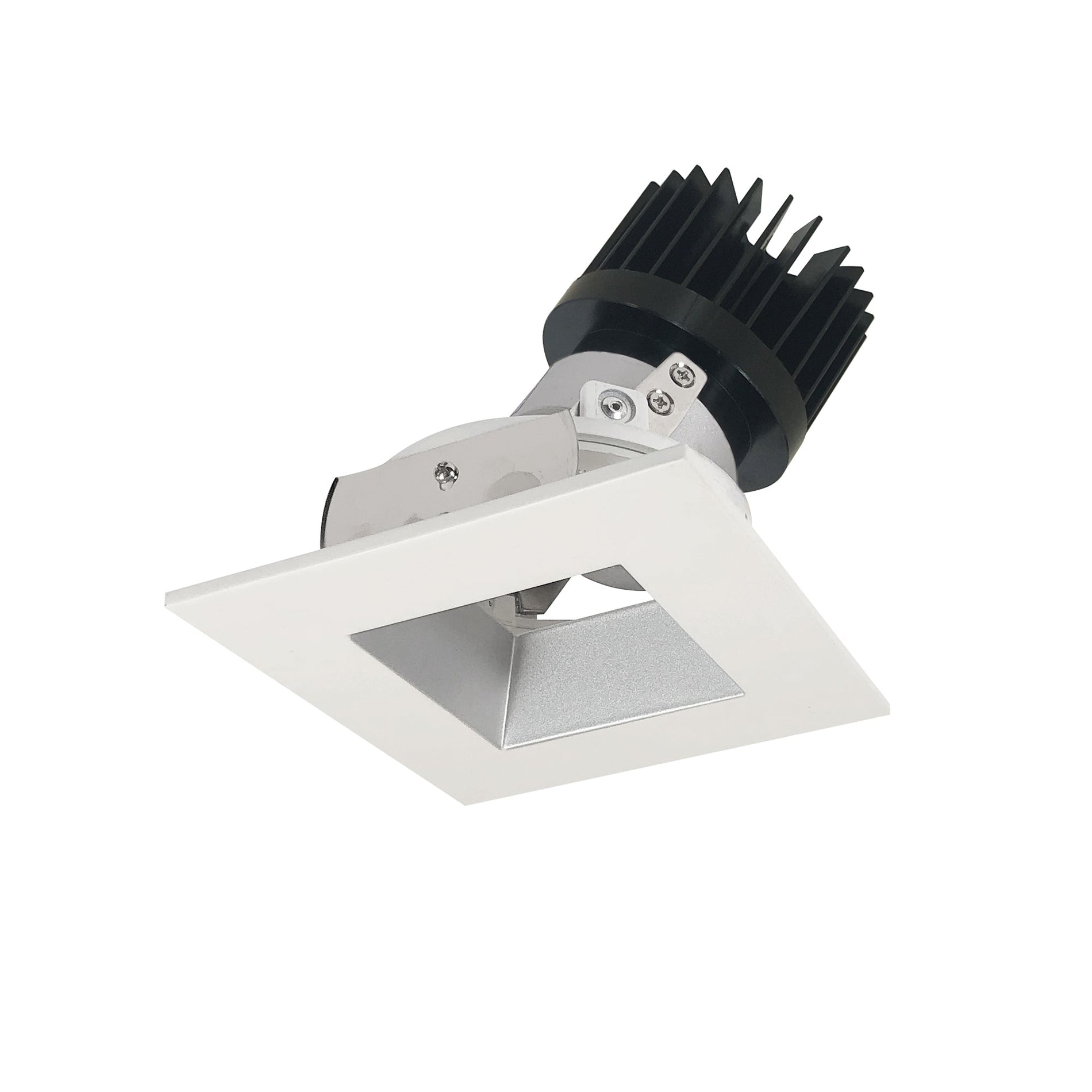 Nora NIO-4SDSQCDXHZMPW/HL 4 inch Iolite LED Square Adjustable Reflector with Square Aperture, 1500lm/2000lm (varies by housing), Comfort Dim, Haze Reflector / Matte Powder White Flange