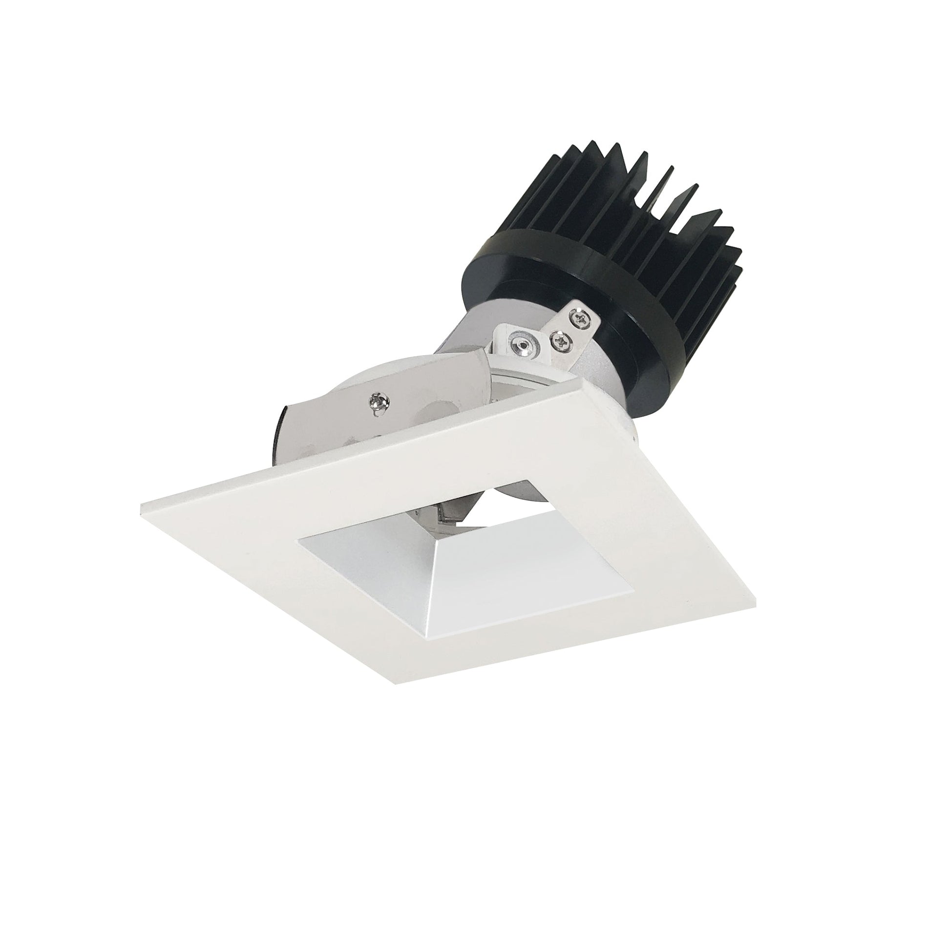 Nora NIO-4SDSQ40XMPW/HL 4 inch Iolite LED Square Adjustable Reflector with Square Aperture, 1500lm/2000lm (varies by housing), 4000K, Matte Powder White Reflector / Matte Powder White Flange
