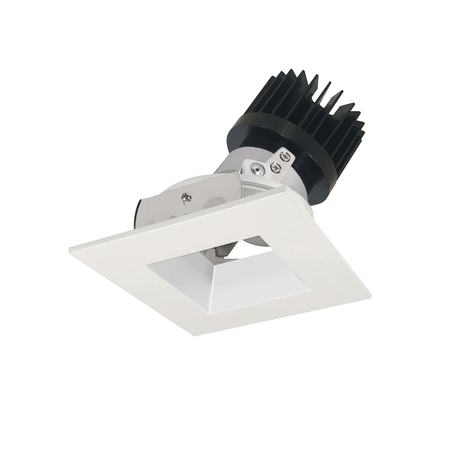 Nora NIO-4SDSQCDXMPW/HL 4 inch Iolite LED Square Adjustable Reflector with Square Aperture, 1500lm/2000lm (varies by housing), Comfort Dim, Matte Powder White Reflector / Matte Powder White Flange