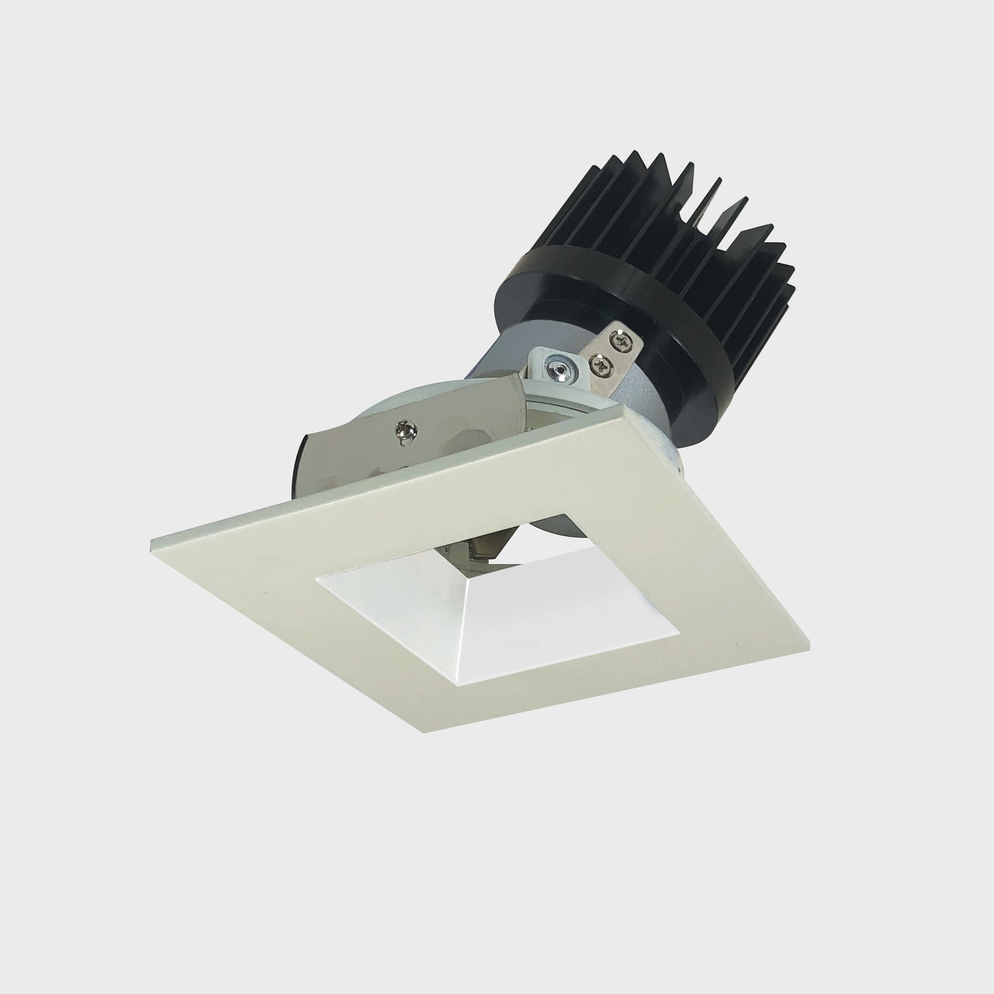 Nora NIO-4SDSQ27XWW/HL 4 inch Iolite LED Square Adjustable Reflector with Square Aperture, 1500lm/2000lm (varies by housing), 2700K, White Reflector / White Flange