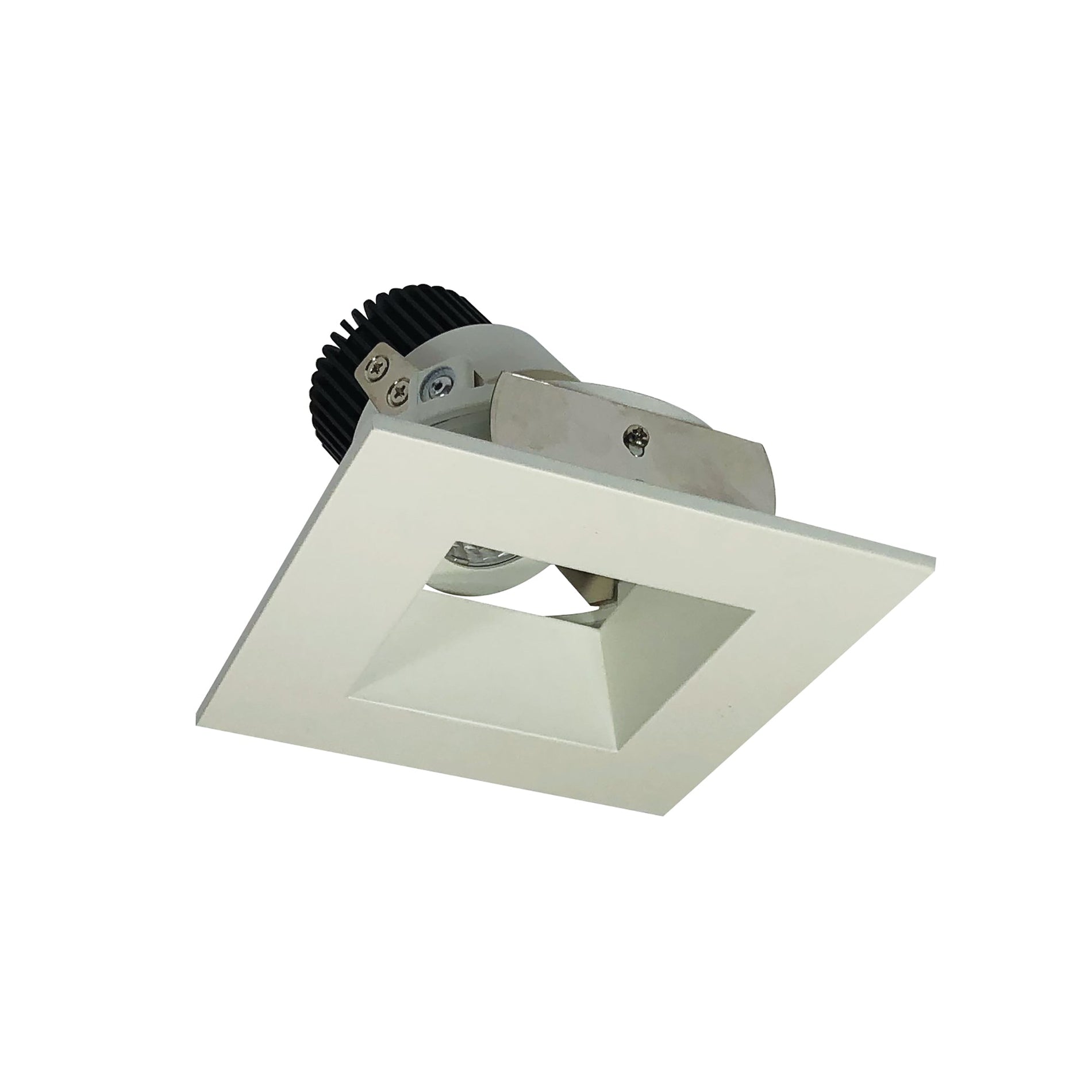 Nora NIO-4SDSQ40QWW 4 inch Iolite LED Square Adjustable Reflector with Square Aperture, 10-Degree Optic, 800lm / 12W, 4000K, White Reflector / White Flange