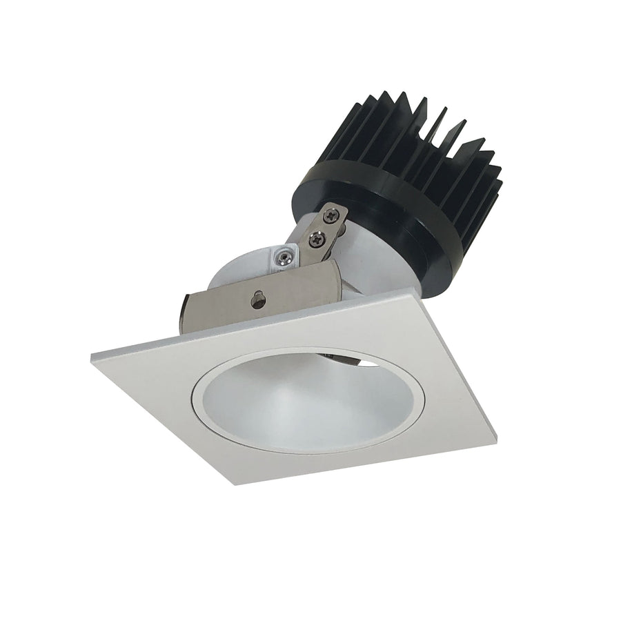 Nora NIO-4SD50XWW/HL 4 inch Iolite LED Square Adjustable Reflector with Round Aperture, 1500lm/2000lm (varies by housing), 5000K, White Reflector / White Flange