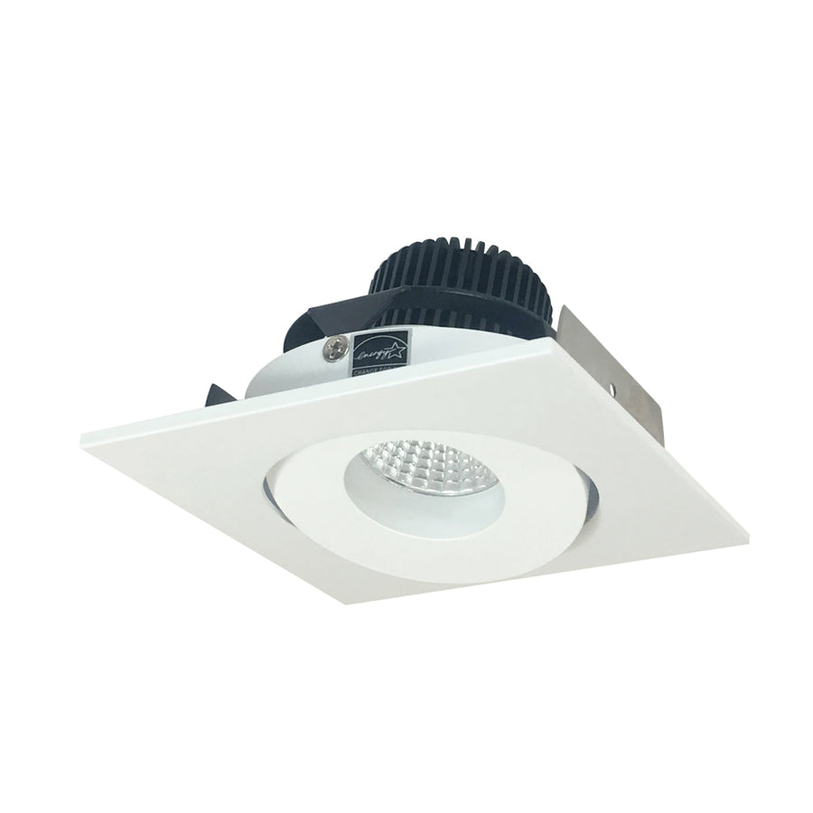 Nora NIO-4SGCDXMPW 4 inch Iolite LED Square Adjustable Gimbal, 800lm / 14W, Comfort Dim, Matte Powder White Finish