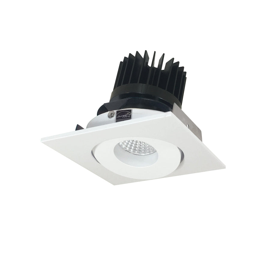 Nora NIO-4SGCDXMPW/HL 4 inch Iolite LED Square Adjustable Gimbal, 1500lm/2000lm/2500lm (varies by housing), Comfort Dim, Matte Powder White Finish