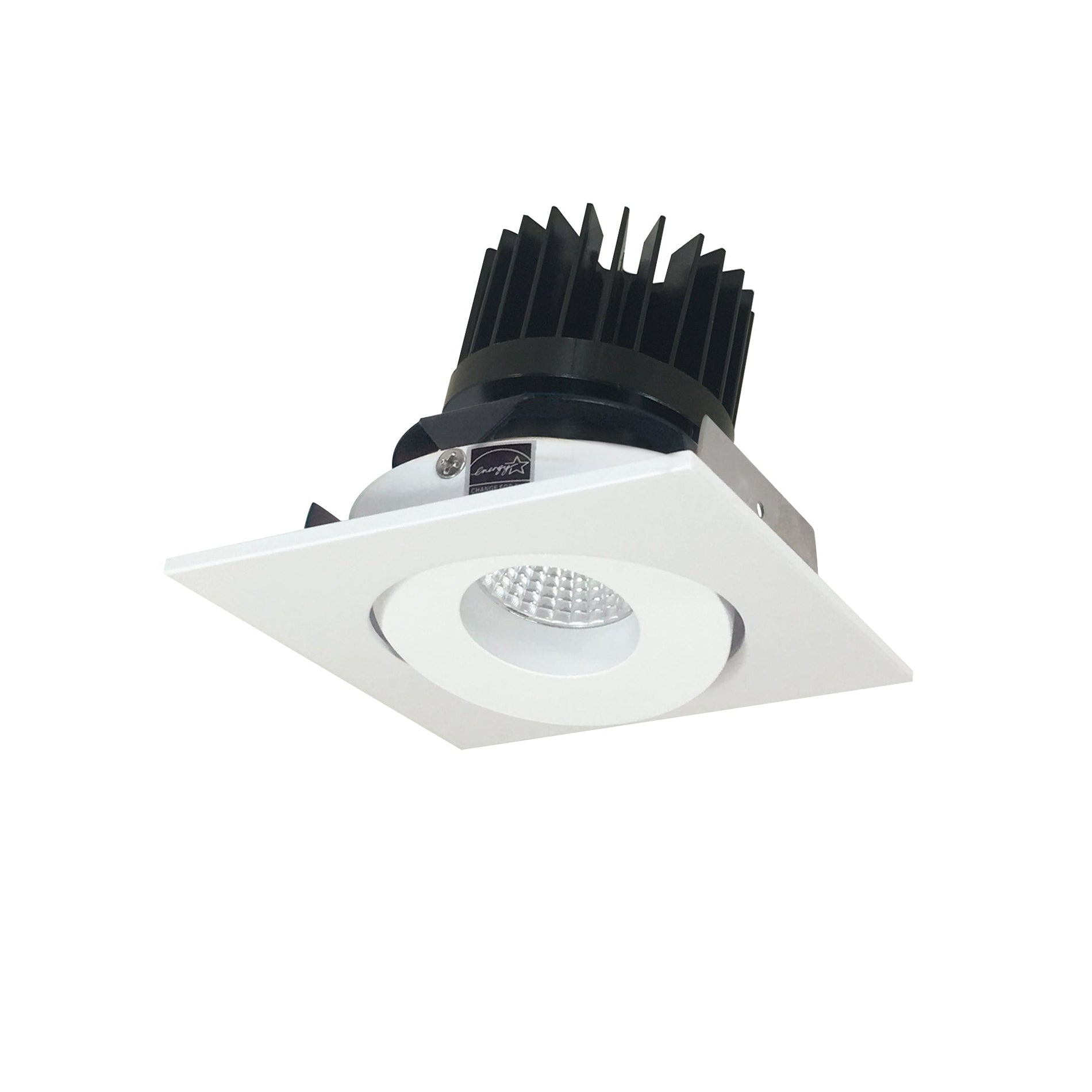 Nora NIO-4SG40XMPW/HL 4 inch Iolite LED Square Adjustable Gimbal, 1500lm/2000lm/2500lm (varies by housing), 4000K, Matte Powder White Finish