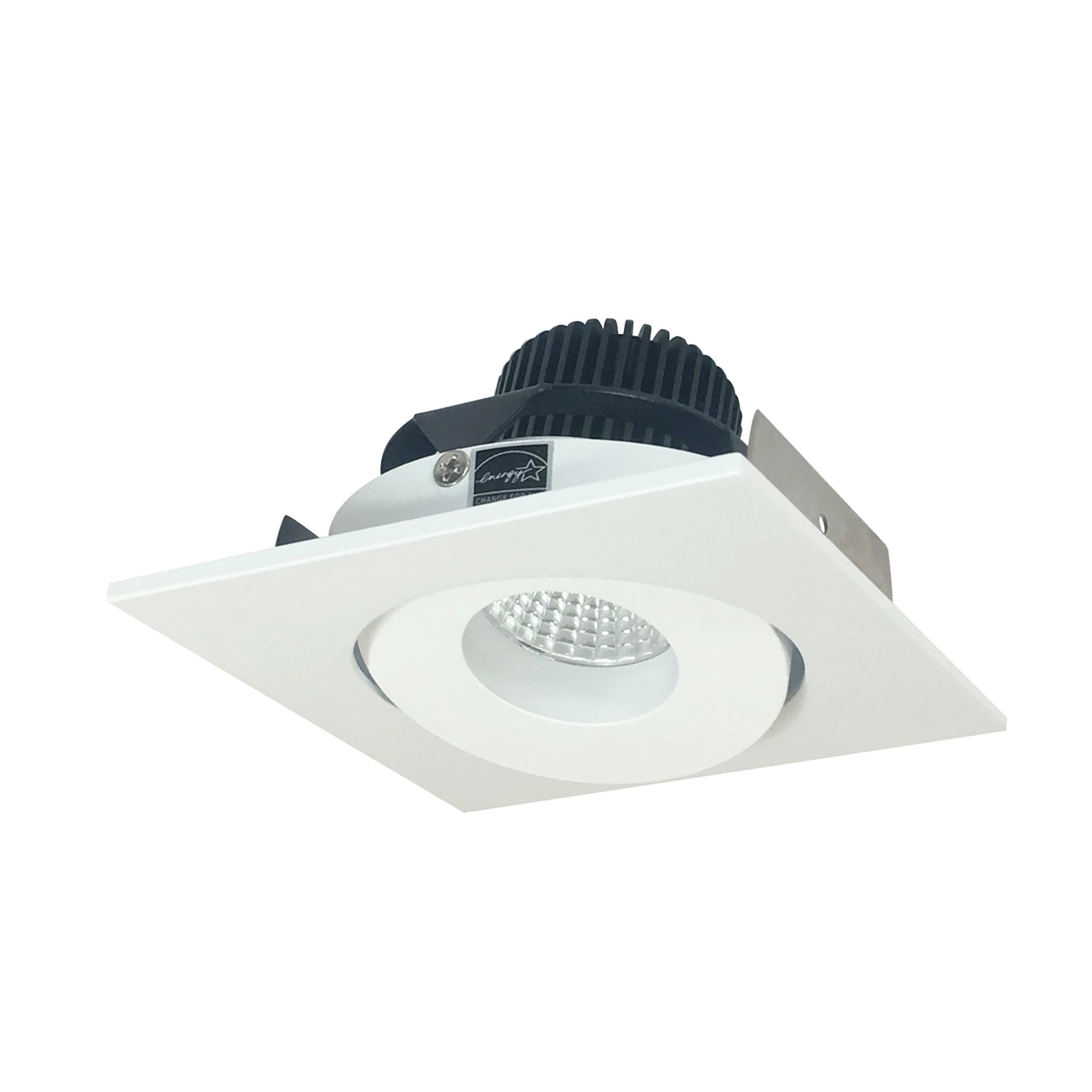 Nora NIO-4SG35XMPW/10 4 inch Iolite LED Square Adjustable Gimbal, 1000lm / 14W, 3500K, Matte Powder White Finish