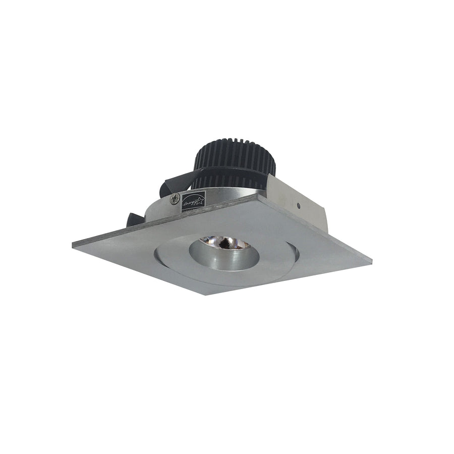 Nora NIO-4SG40QNN 4 inch Iolite LED Square Adjustable Gimbal, 10-Degree Optic, 800lm / 12W, 4000K, Natural Metal Finish