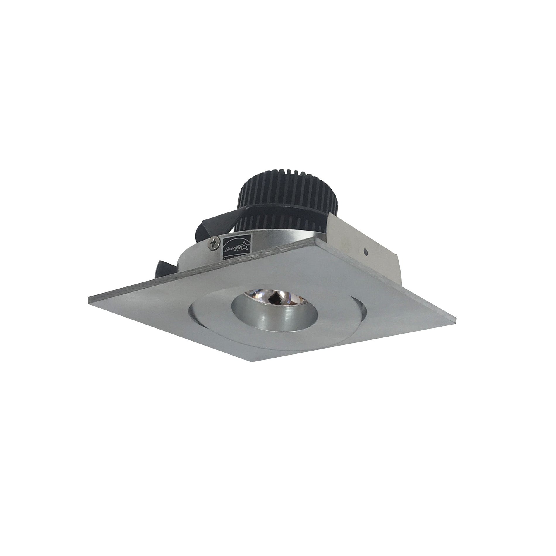 Nora NIO-4SG35QNN 4 inch Iolite LED Square Adjustable Gimbal, 10-Degree Optic, 800lm / 12W, 3500K, Natural Metal Finish
