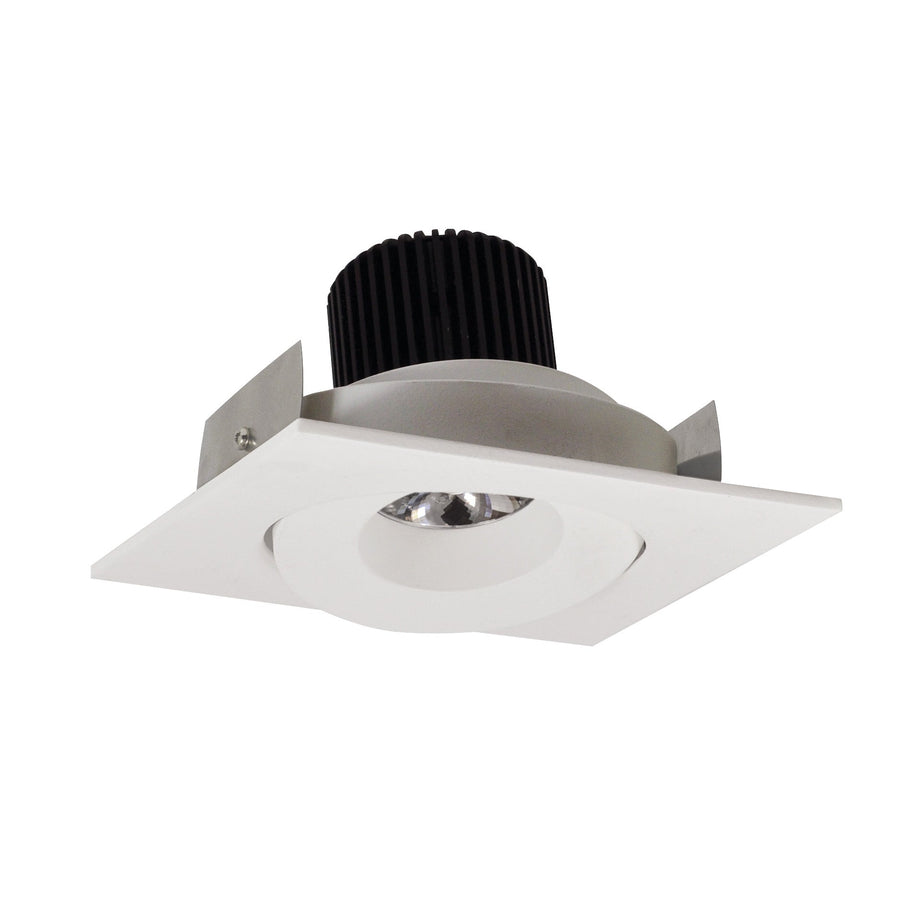 Nora NIO-4SG40QWW 4 inch Iolite LED Square Adjustable Gimbal, 10-Degree Optic, 800lm / 12W, 4000K, White Finish
