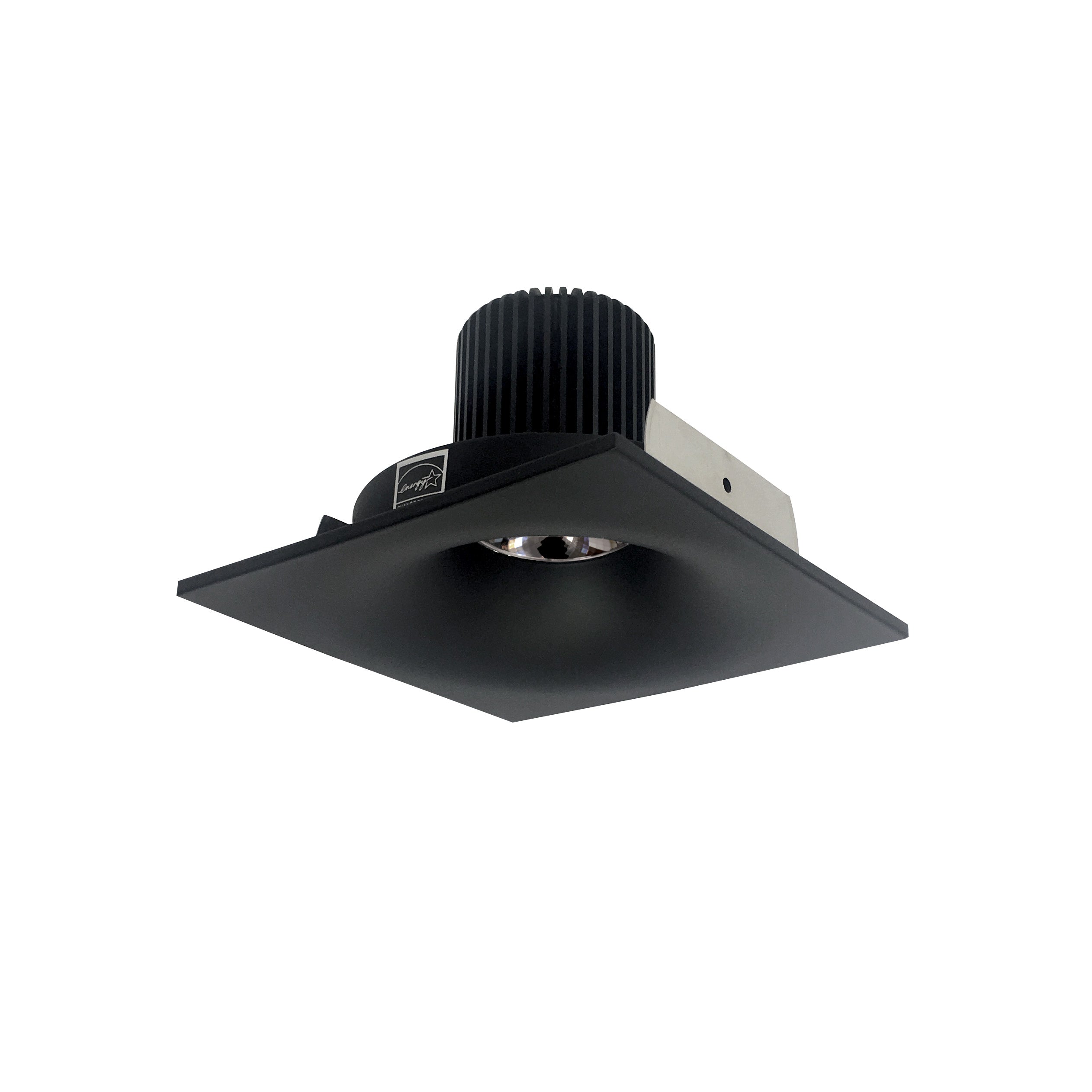 Nora NIO-4SNB40QBB 4 inch Iolite LED Square Bullnose, 10-Degree Optic, 950lm / 12W, 4000K, Black Finish