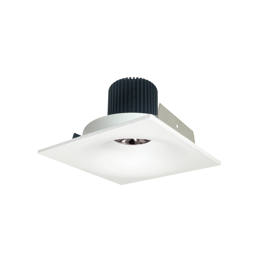 Nora NIO-4SNB27QMPW 4 inch Iolite LED Square Bullnose, 10-Degree Optic, 950lm / 12W, 2700K, Matte Powder White Finish