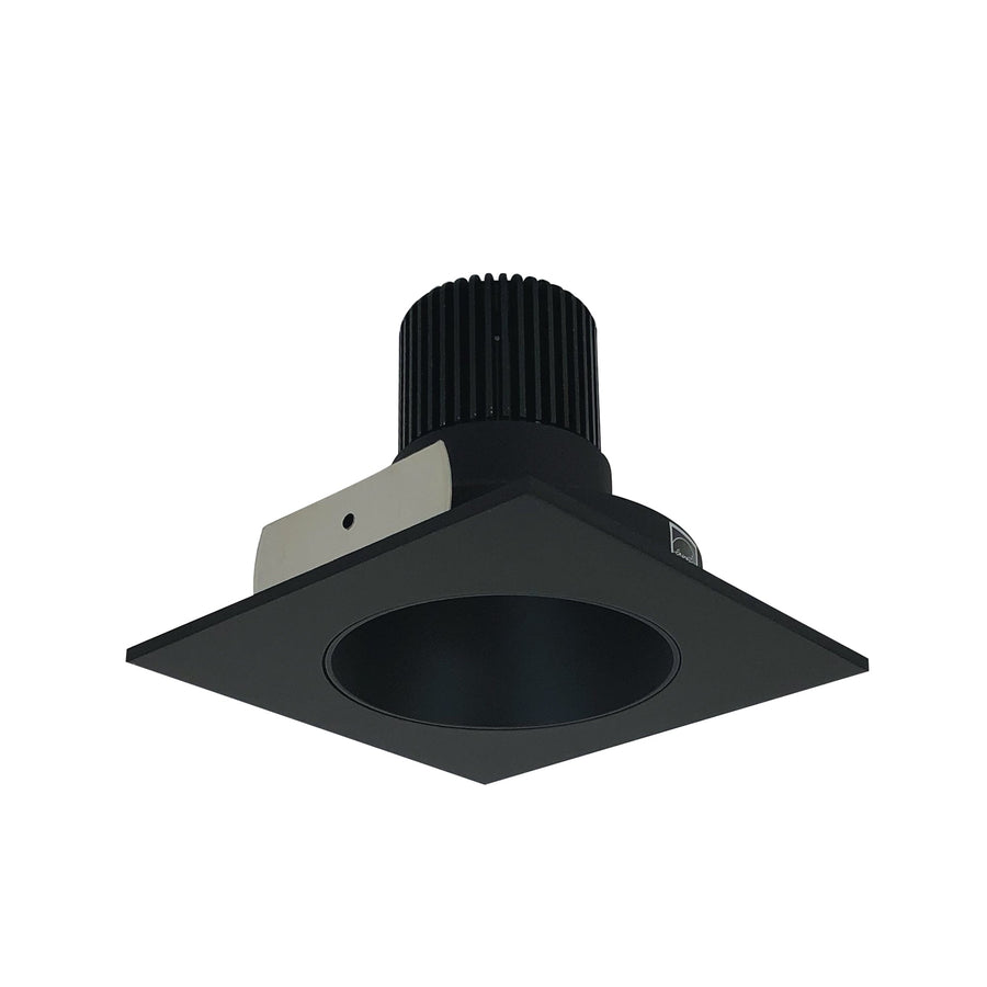 Nora NIO-4SNDC40QBB 4 inch Iolite LED Square Reflector with Round Aperture, 10-Degree Optic, 850lm / 12W, 4000K, Black Reflector / Black Flange