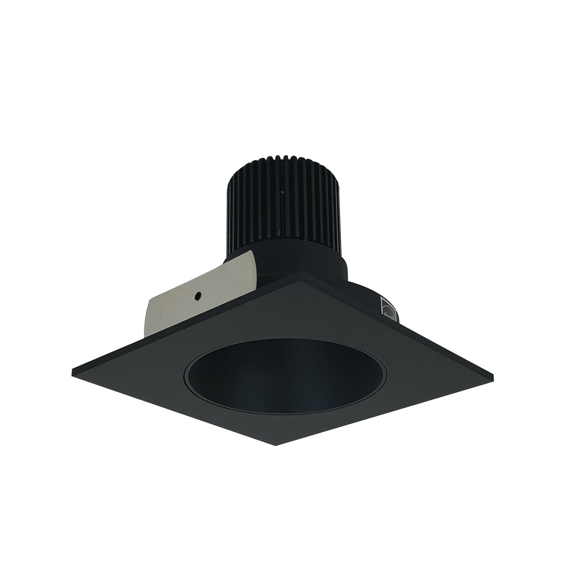 Nora NIO-4SNDCCDXBB 4 inch Iolite LED Square Reflector with Round Aperture, 800lm / 14W, Comfort Dim, Black Reflector / Black Flange