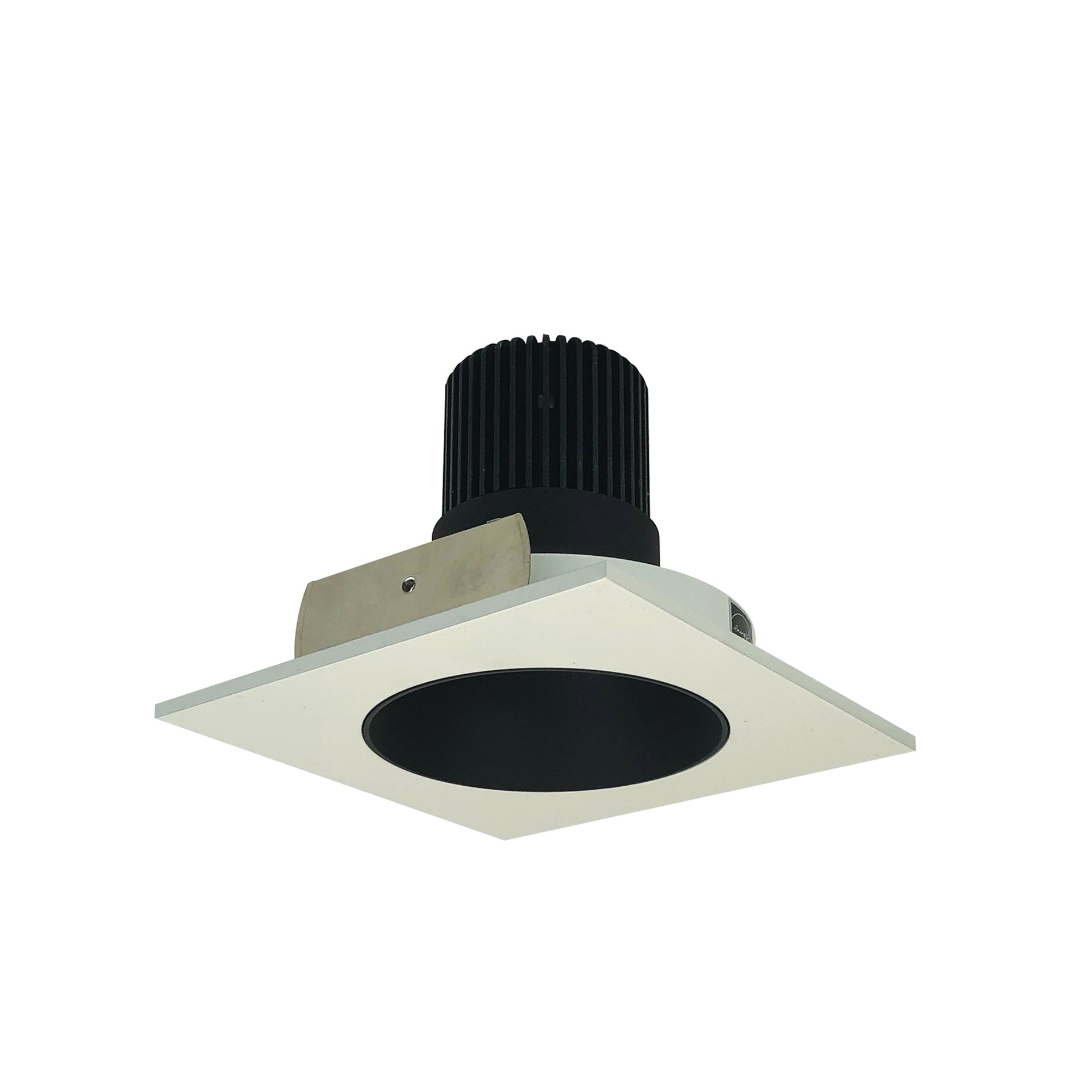 Nora NIO-4SNDC50XBW 4 inch Iolite LED Square Reflector with Round Aperture, 800lm / 14W, 5000K, Black Reflector / White Flange