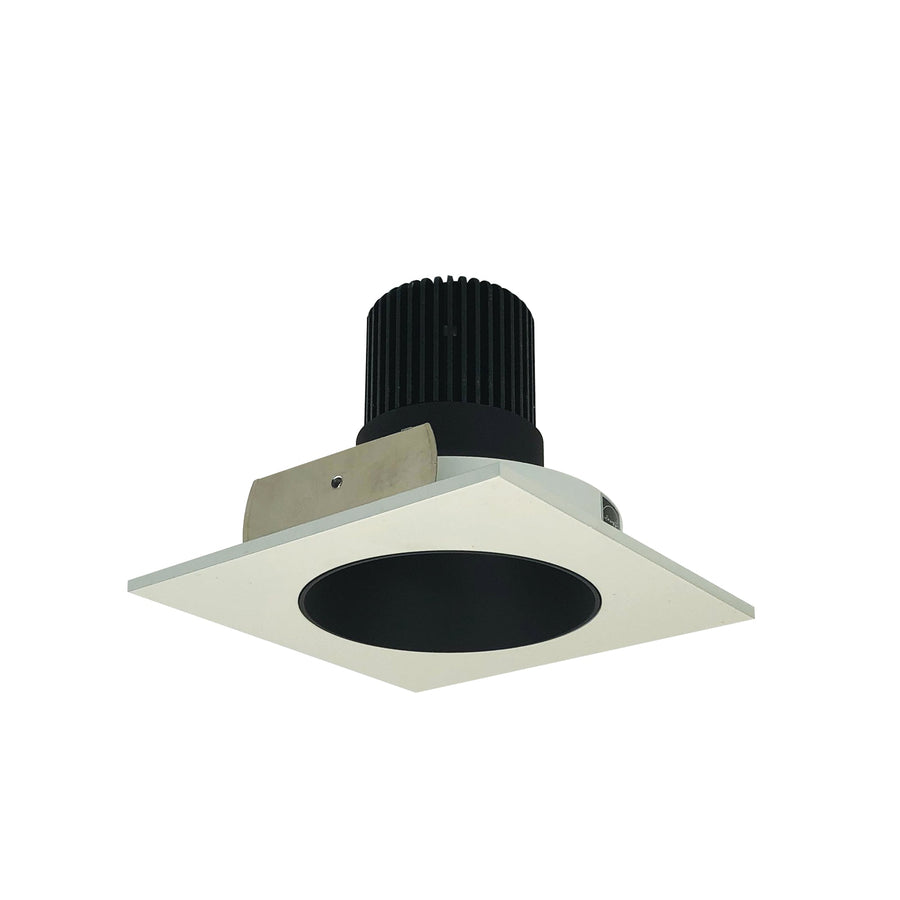 Nora NIO-4SNDC50XBW 4 inch Iolite LED Square Reflector with Round Aperture, 800lm / 14W, 5000K, Black Reflector / White Flange