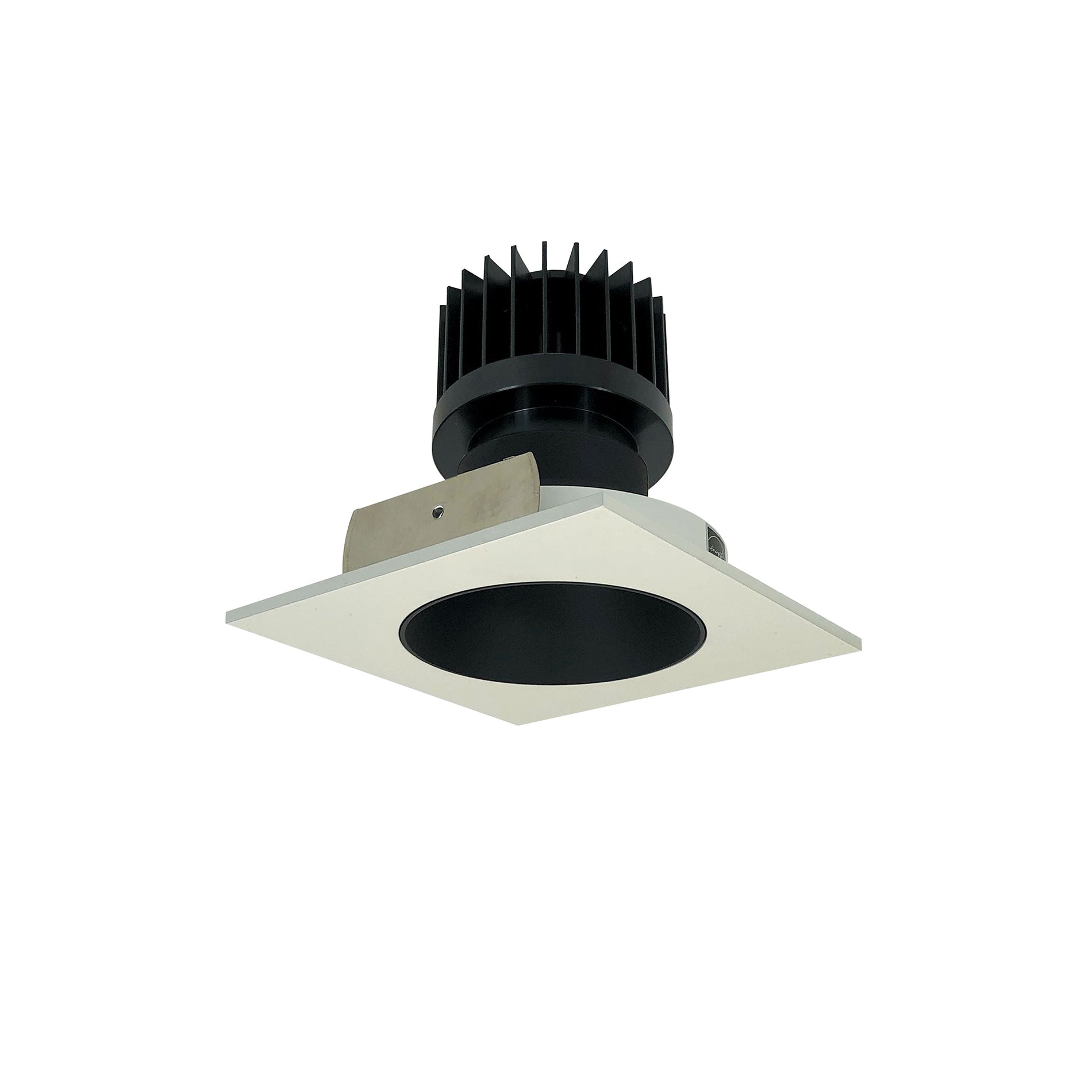 Nora NIO-4SNDC50XBW/HL 4 inch Iolite LED Square Reflector with Round Aperture, 1500lm/2000lm/2500lm (varies by housing), 5000K, Black Reflector / White Flange