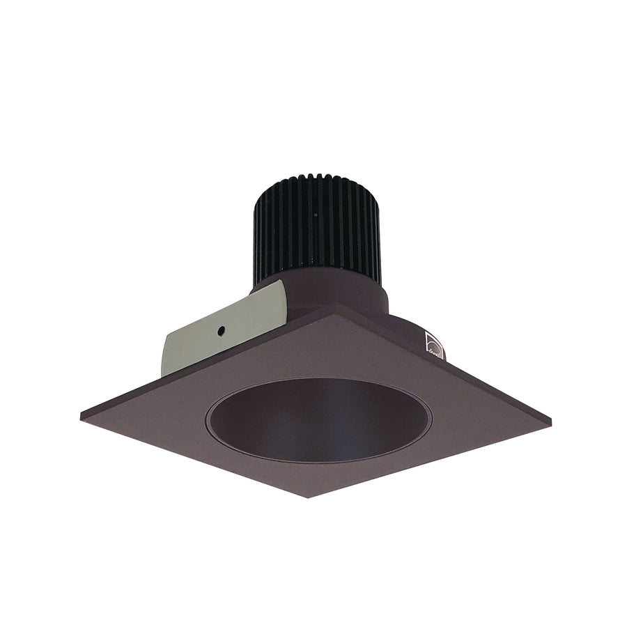 Nora NIO-4SNDCCDXBZ 4 inch Iolite LED Square Reflector with Round Aperture, 800lm / 14W, Comfort Dim, Bronze Reflector / Bronze Flange