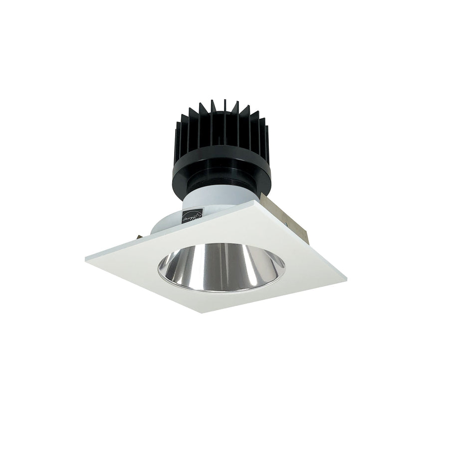 Nora NIO-4SNDC30XCMPW/HL 4 inch Iolite LED Square Reflector with Round Aperture, 1500lm/2000lm/2500lm (varies by housing), 3000K, Specular Clear Reflector / Matte Powder White Flange