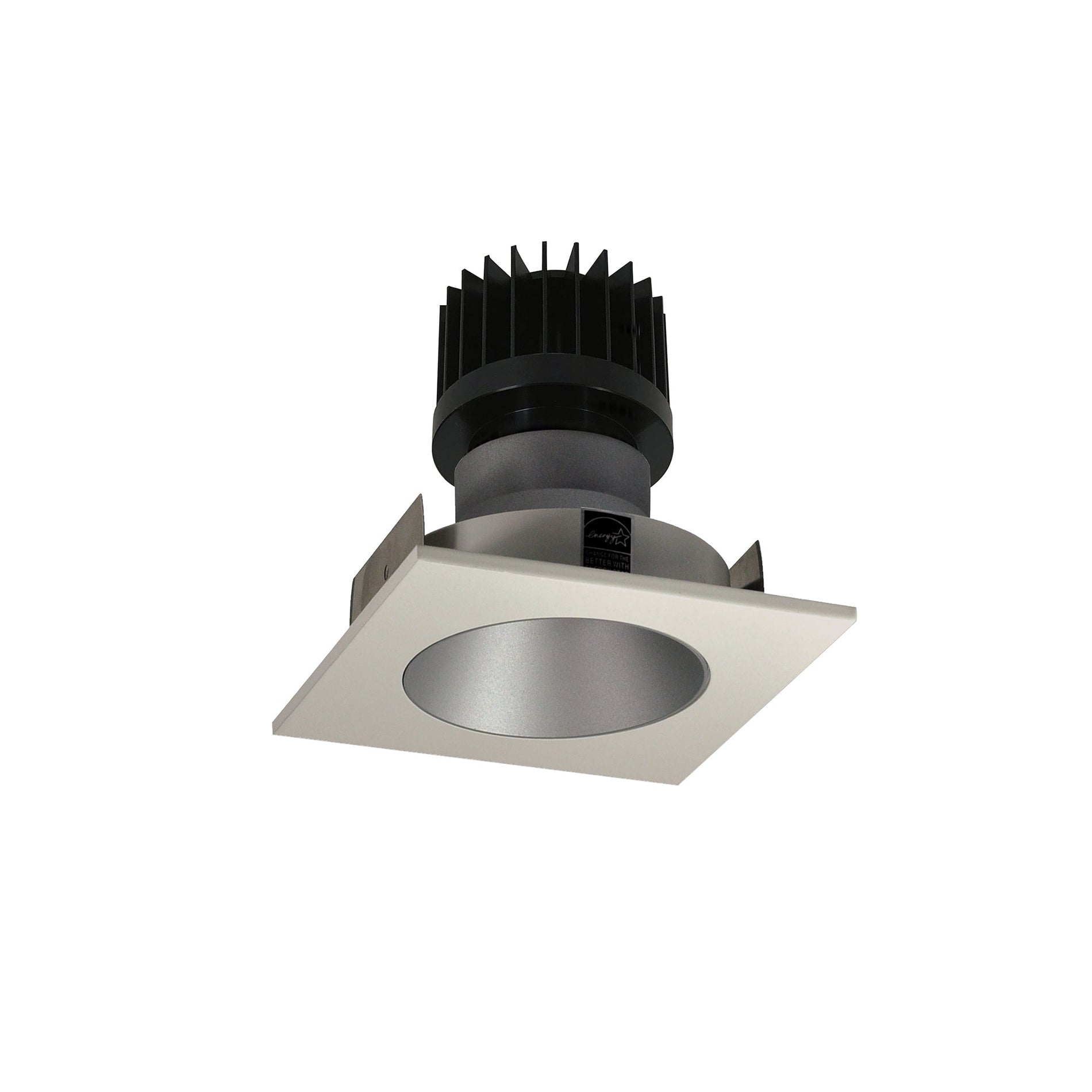 Nora NIO-4SNDCCDXHW/HL 4 inch Iolite LED Square Reflector with Round Aperture, 1500lm/2000lm/2500lm (varies by housing), Comfort Dim, Haze Reflector / White Flange
