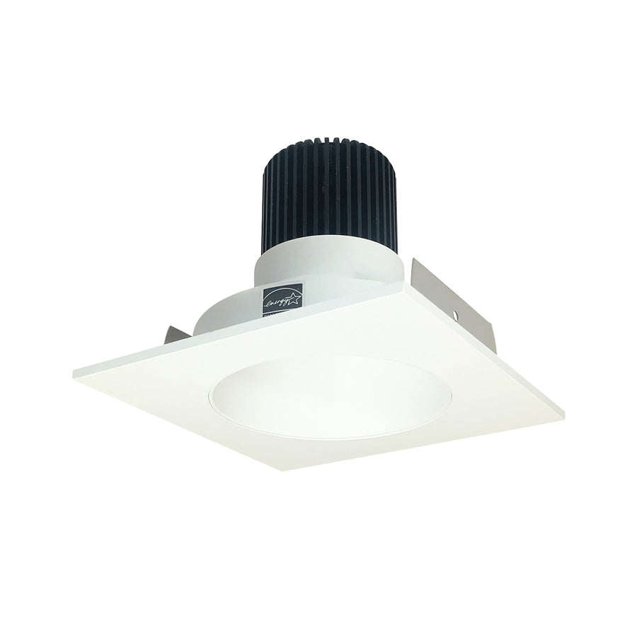 Nora NIO-4SNDC40XMPW/10 4 inch Iolite LED Square Reflector with Round Aperture, 1000lm / 14W, 4000K, Matte Powder White Reflector / Matte Powder White Flange