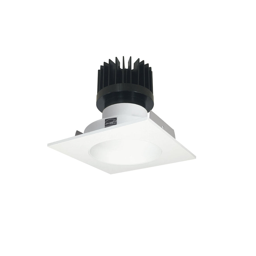 Nora NIO-4SNDC35XMPW/HL 4 inch Iolite LED Square Reflector with Round Aperture, 1500lm/2000lm/2500lm (varies by housing), 3500K, Matte Powder White Reflector / Matte Powder White Flange
