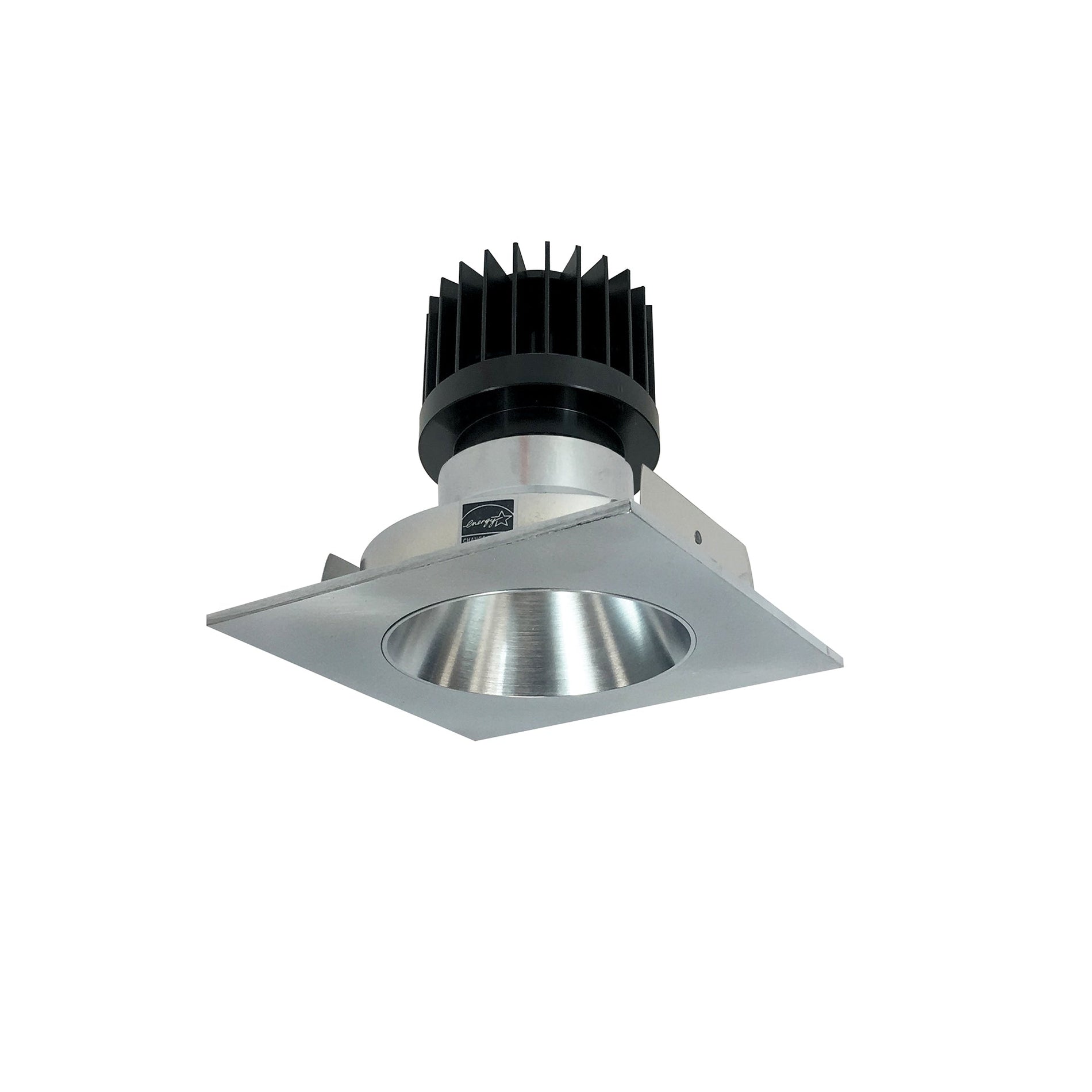 Nora NIO-4SNDC27XNN/HL 4 inch Iolite LED Square Reflector with Round Aperture, 1500lm/2000lm/2500lm (varies by housing), 2700K, Natural Metal Reflector / Natural Metal Flange